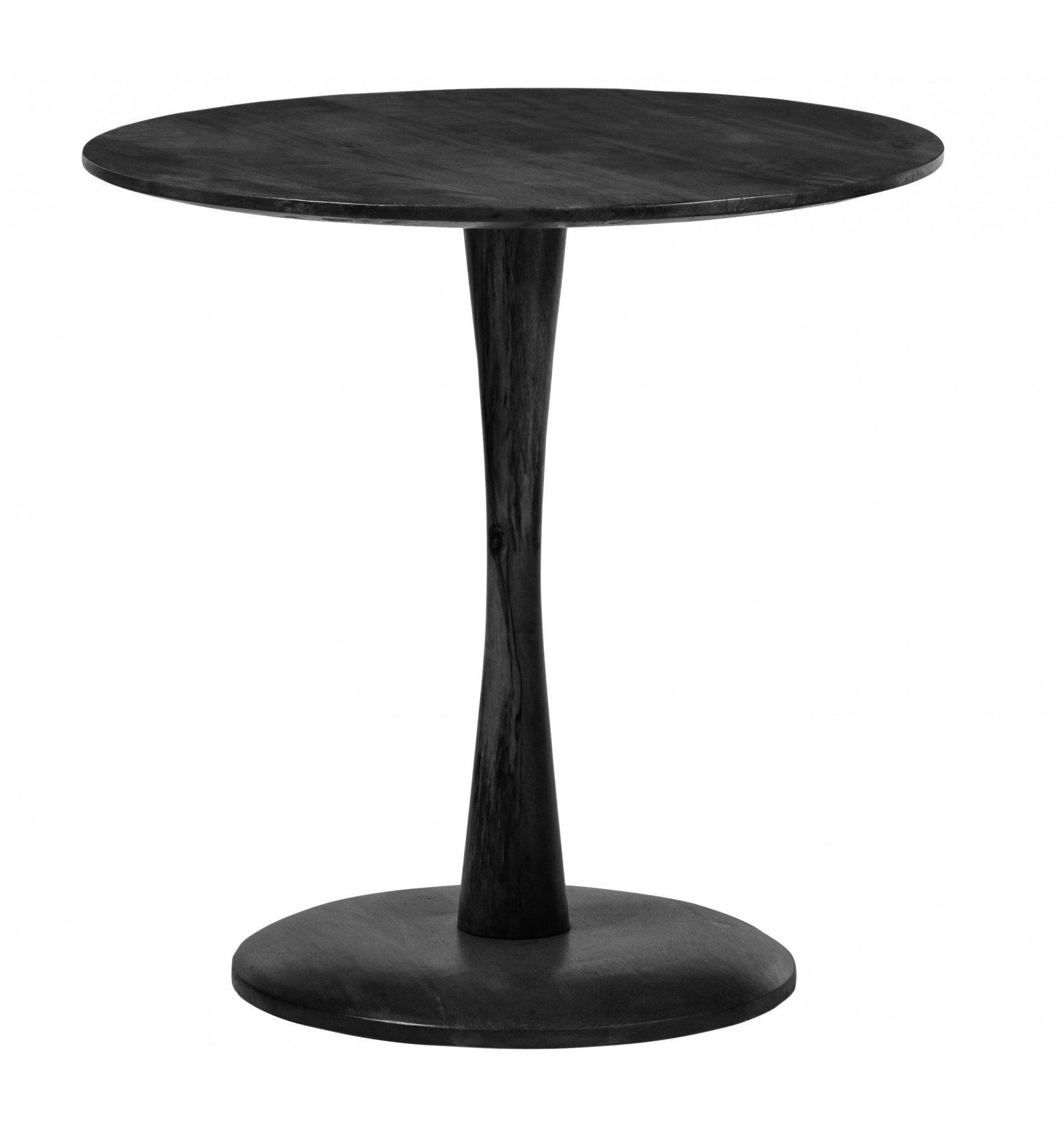 Table basse ronde Diam50 cm en bois de Manguier massif noir