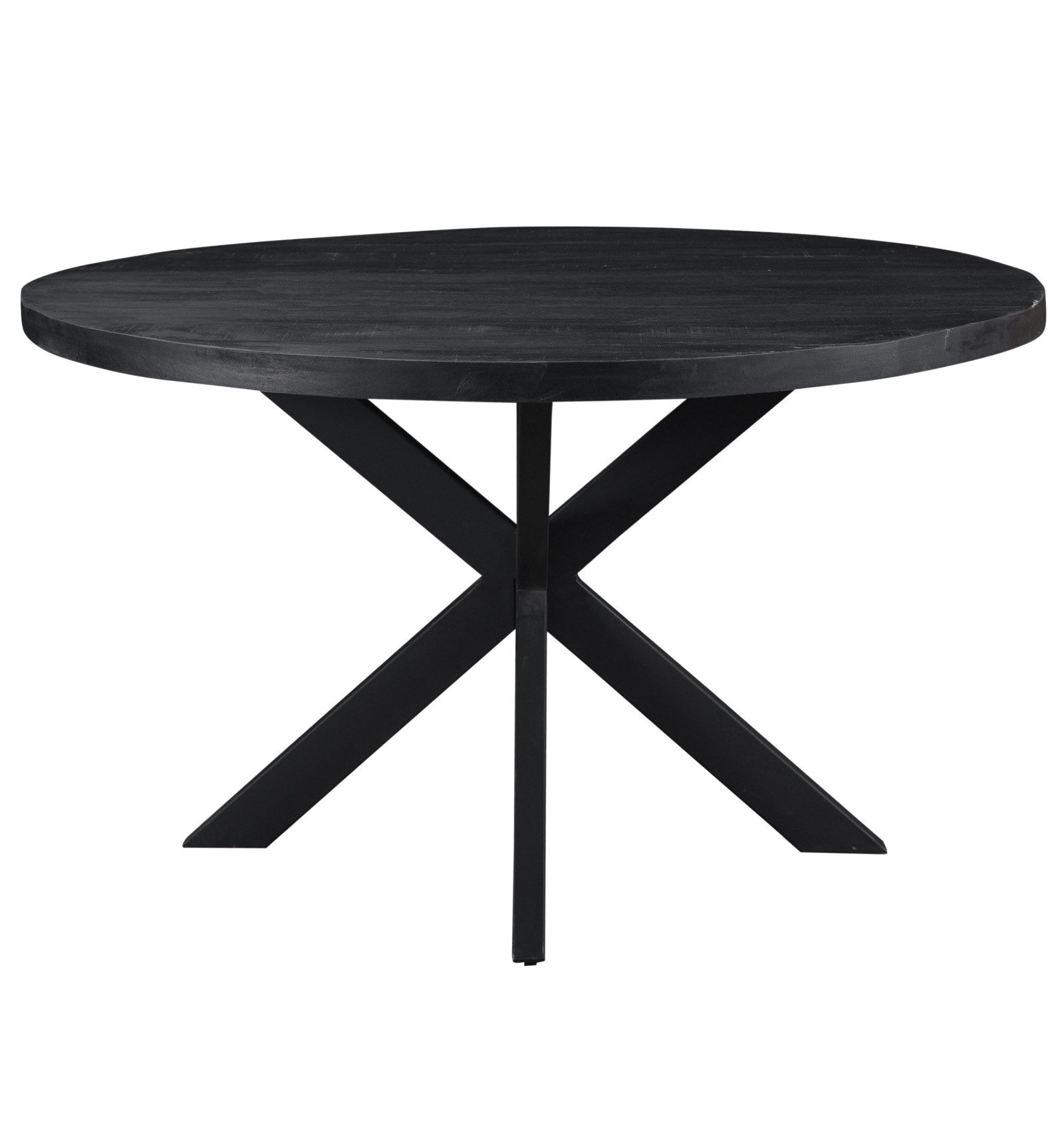 Table à manger ronde 6 personnes D130 cm,Spider et Manguier noir