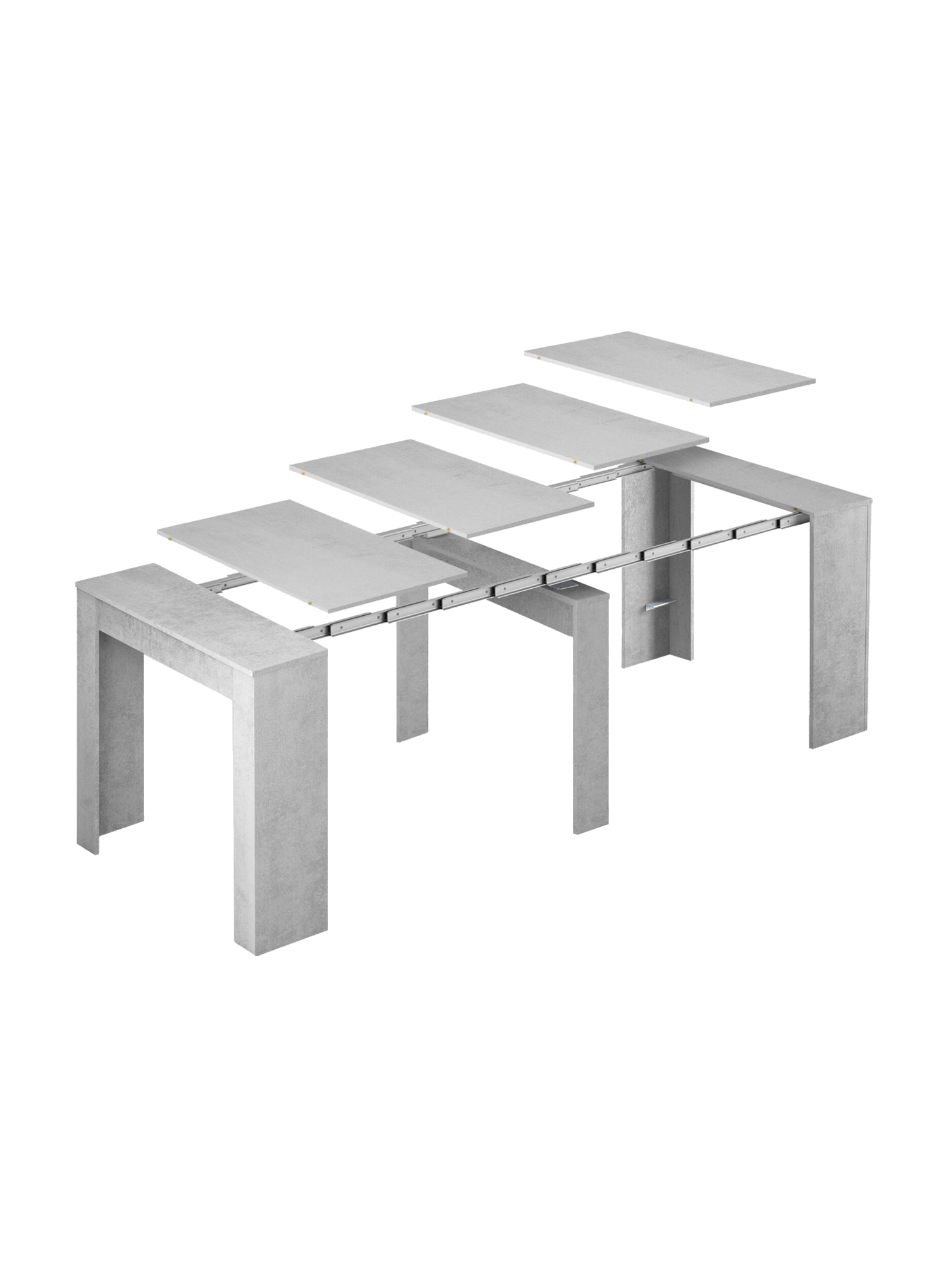 table extensible effet bois 51/237x90 cm béton