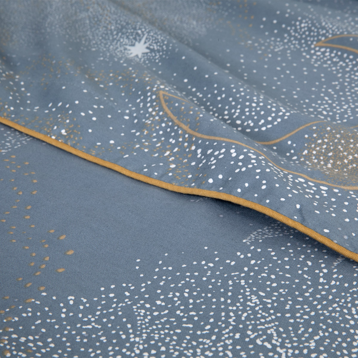 drap plat en satin de coton lavé bleu 270 x 300 cm