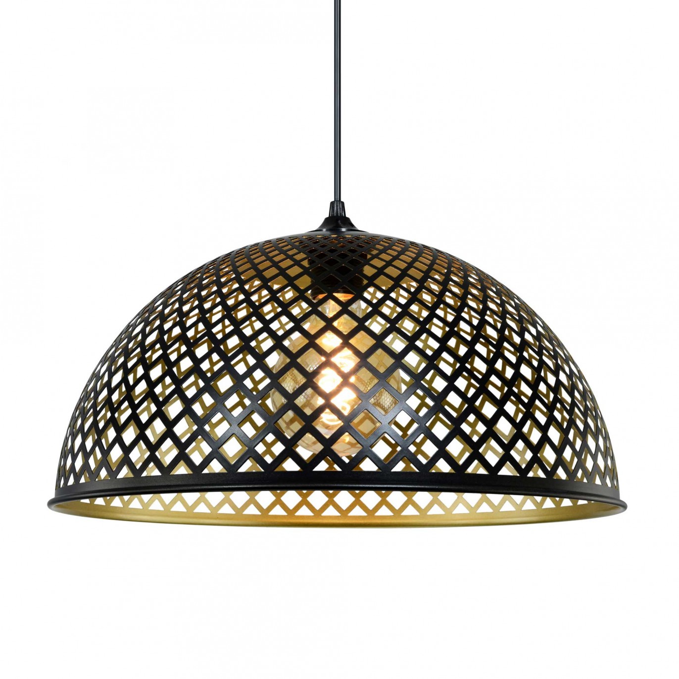 Suspension en métal perforé noir