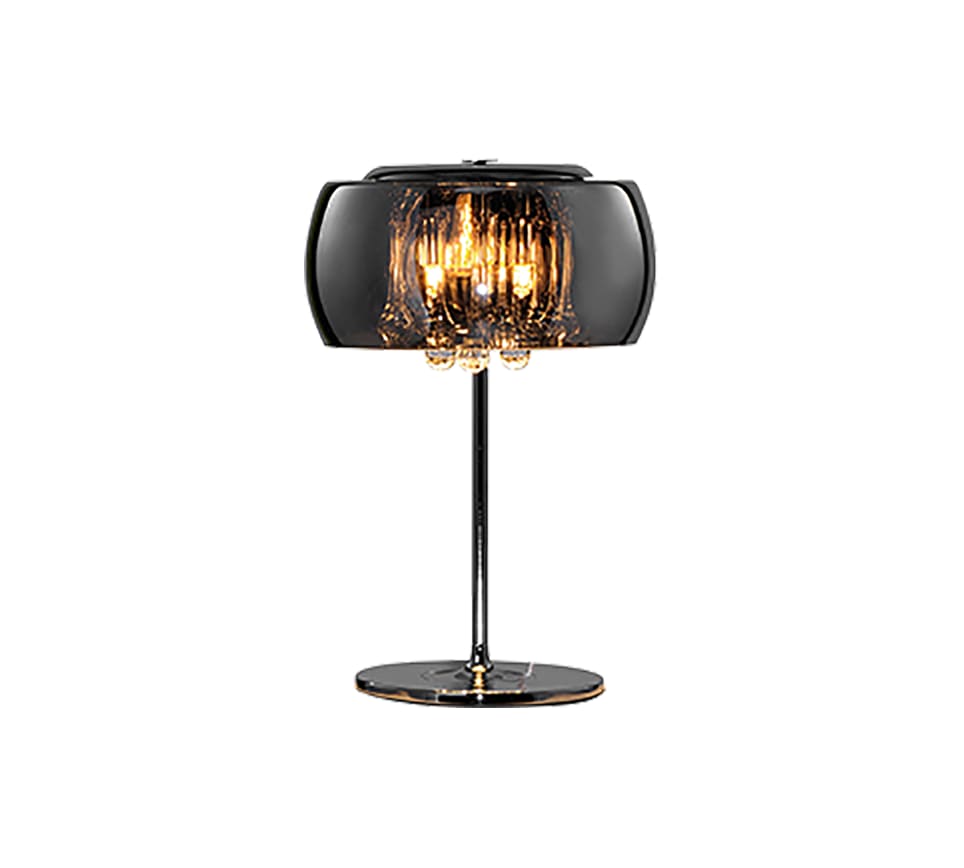 Lampe design en verre chrome