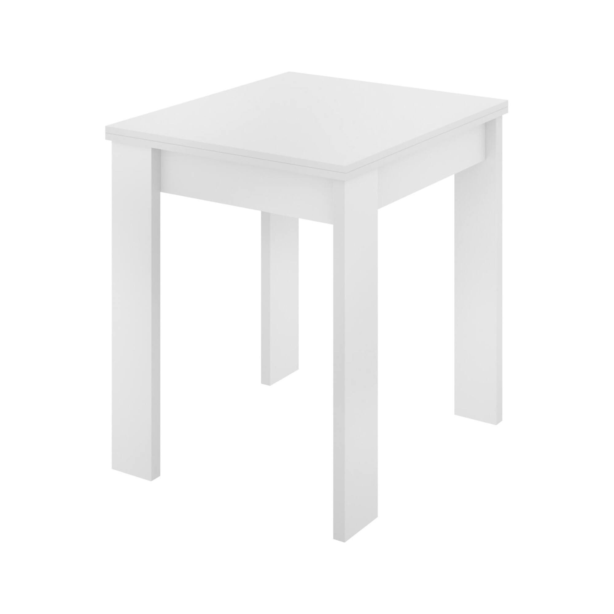 table à rallonge effet bois blanc 84x67 cm