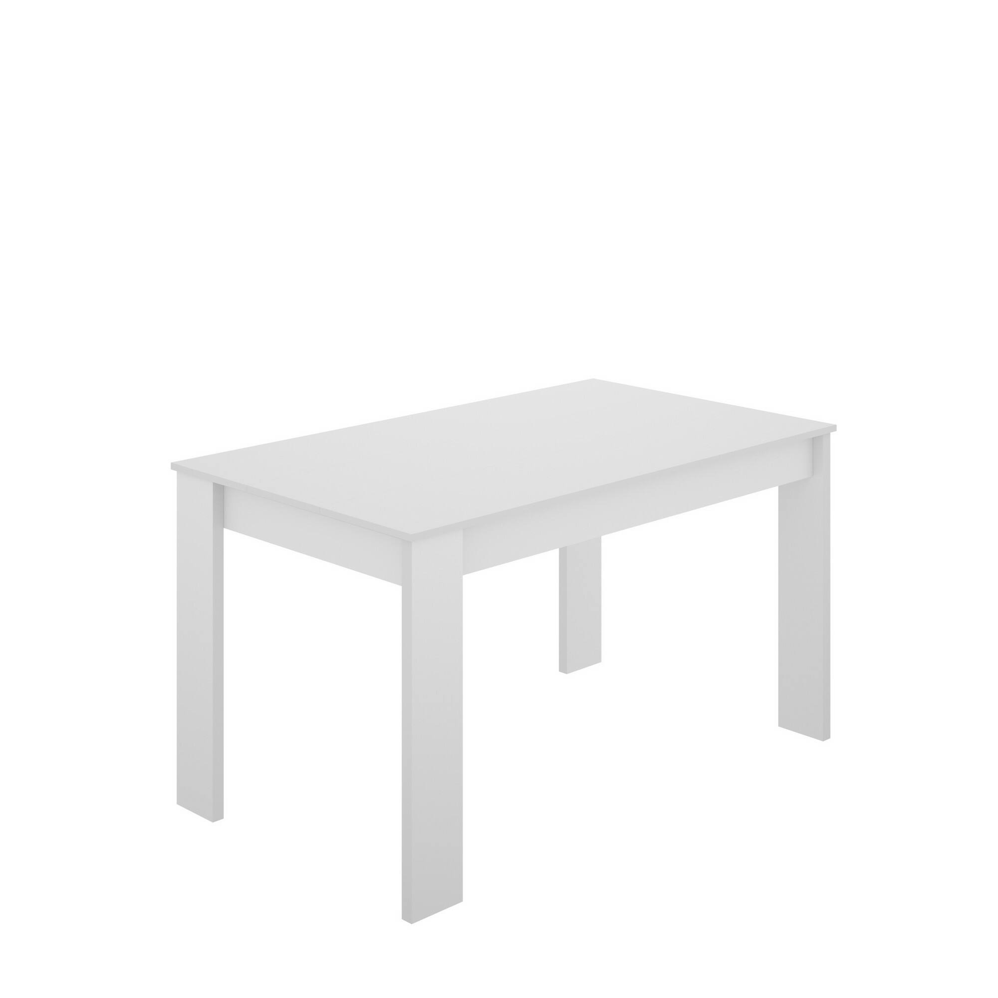 table fixe effet bois blanc 139x81