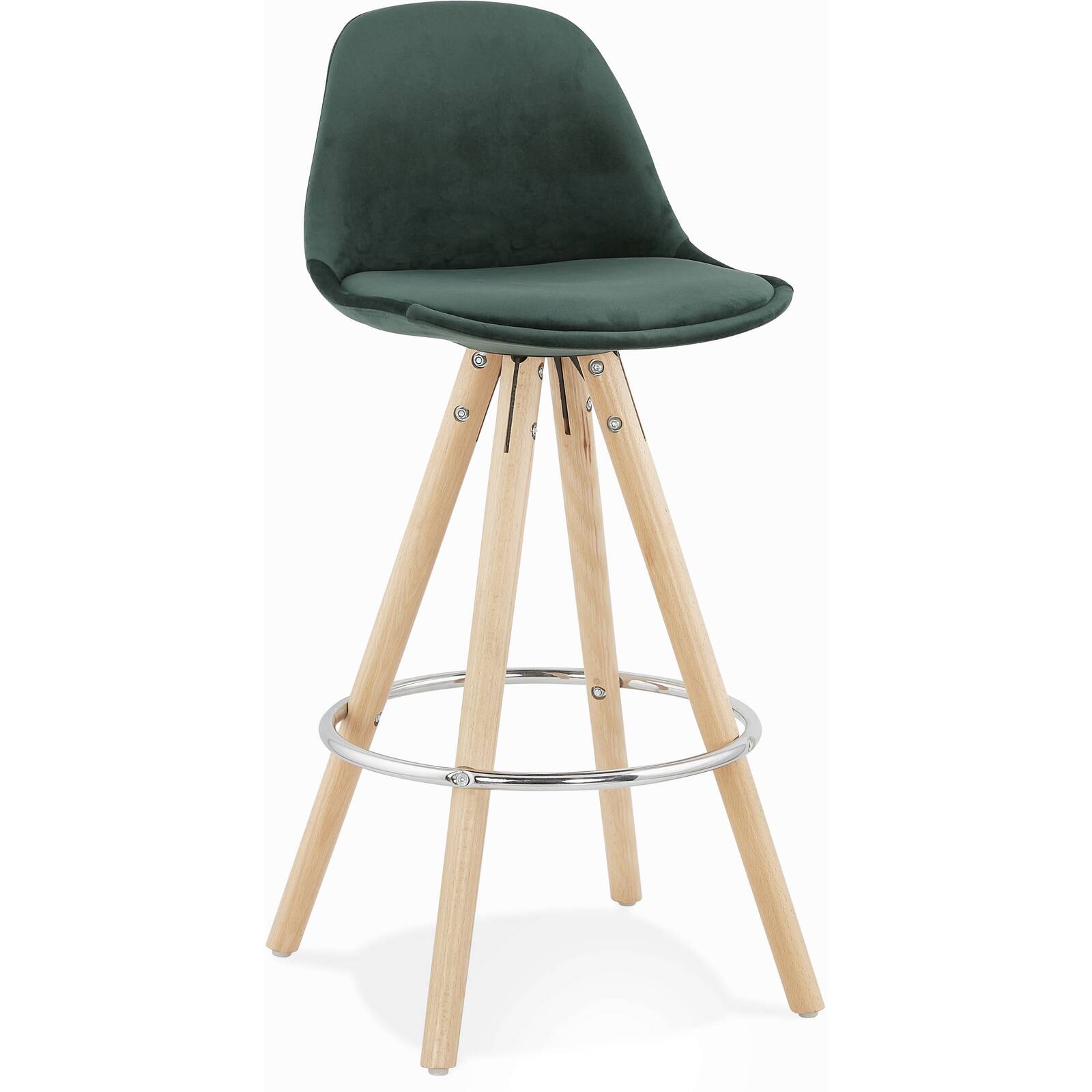 Tabouret de bar Tissu Vert H. assise 65 cm rembourré