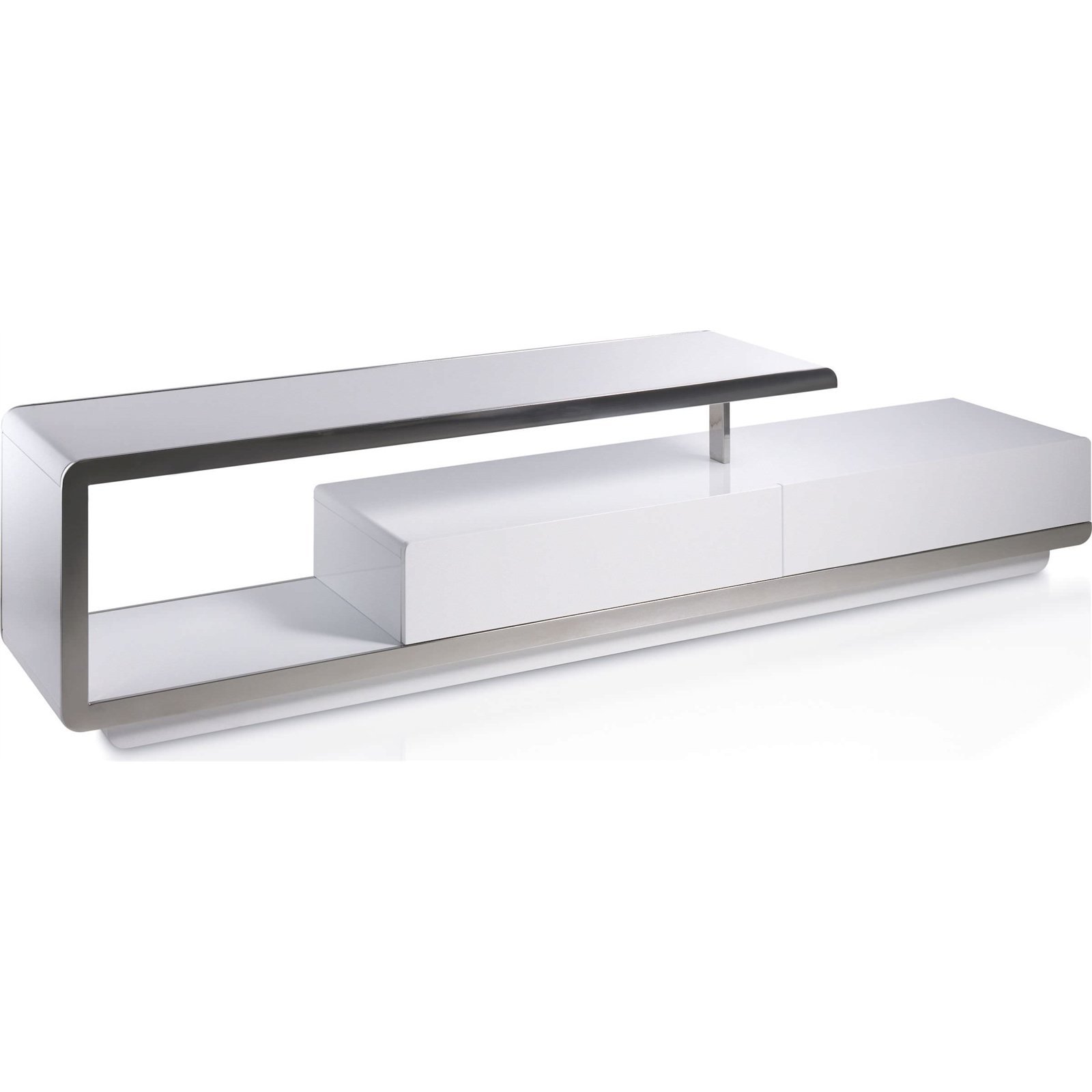 Meuble TV Bois Pin Blanc