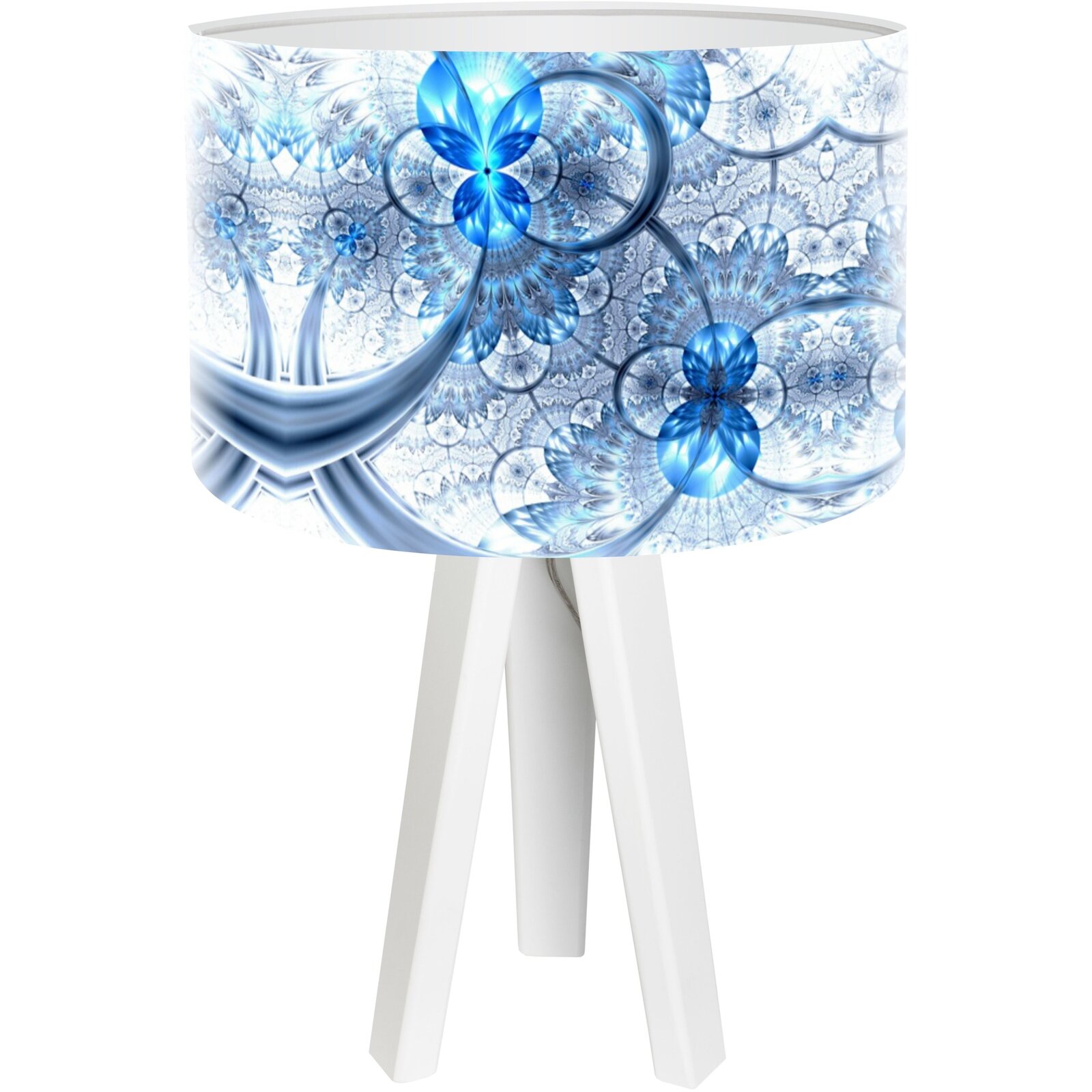 lampe de chevet bois bleu 30x30x45 cm