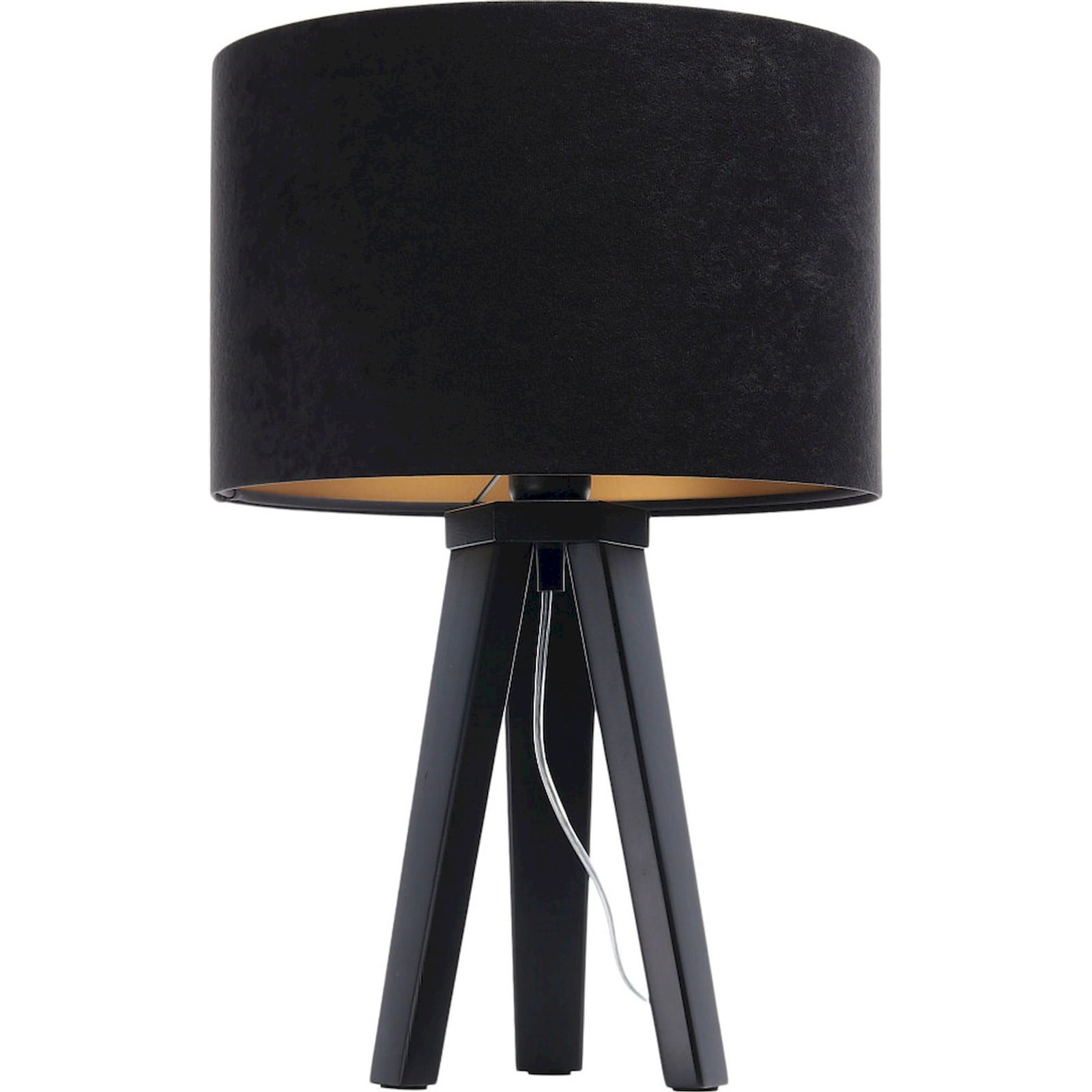 lampe de chevet bois noir 30x30x46 cm
