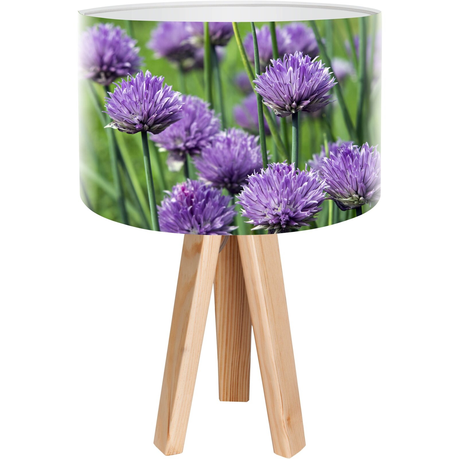 lampe de chevet bois violet 30x30x45 cm