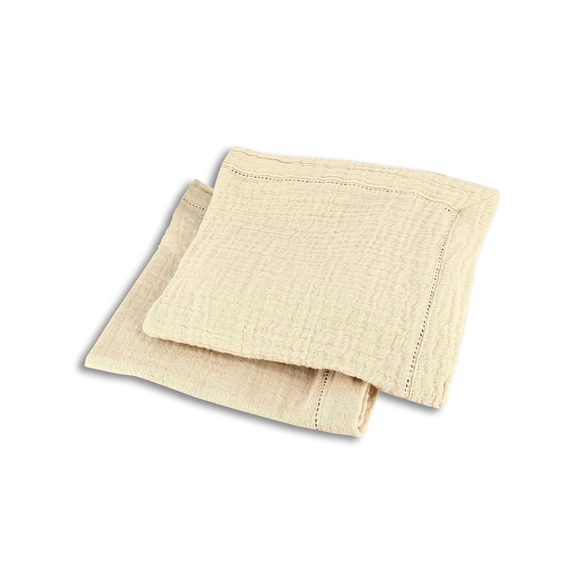 lot de 2 serviettes de table en coton beige 40x40cm
