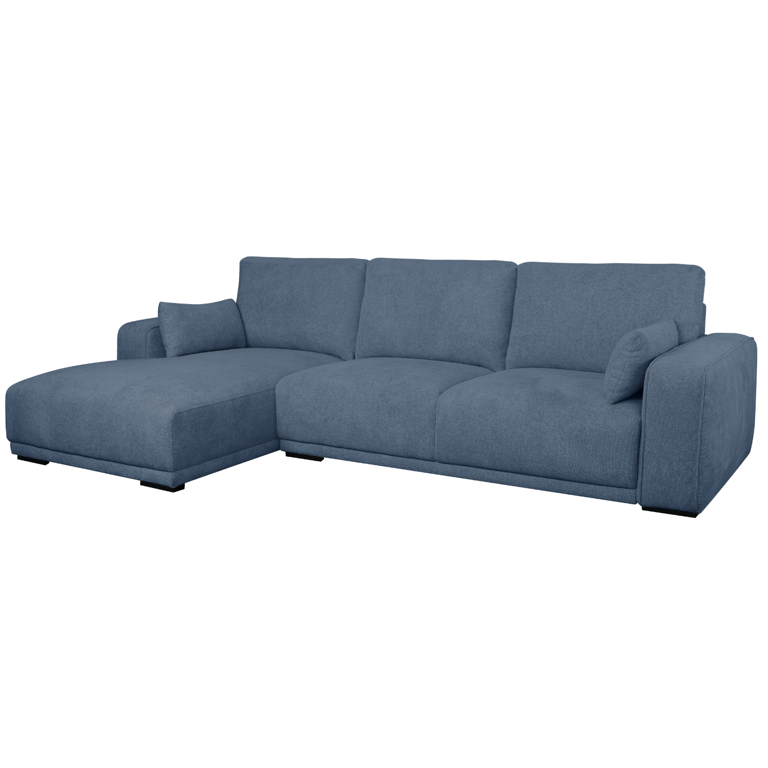 Canapé d'angle 3 places Bleu Tissu Design Confort
