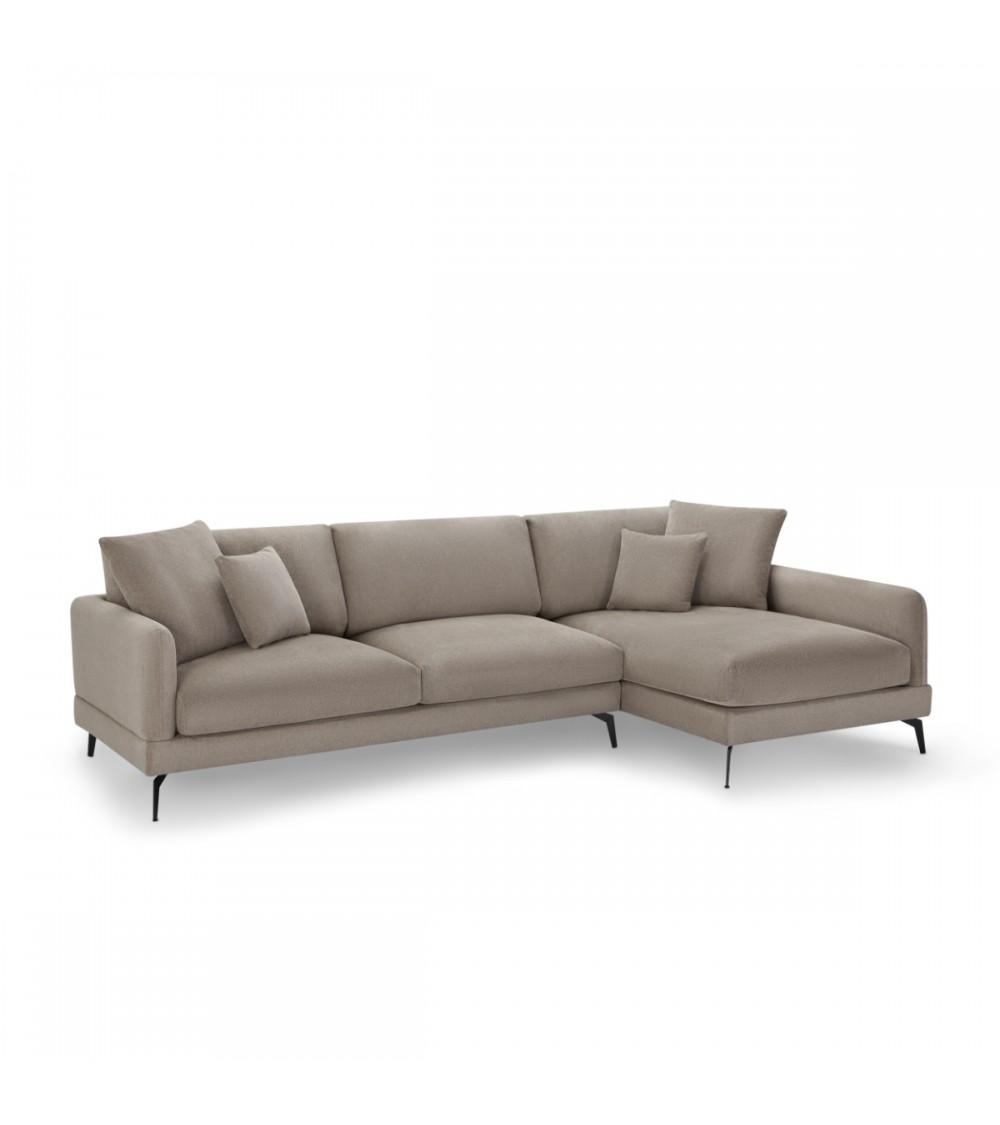 Canapé d'angle 3 places Beige Tissu Design Confort