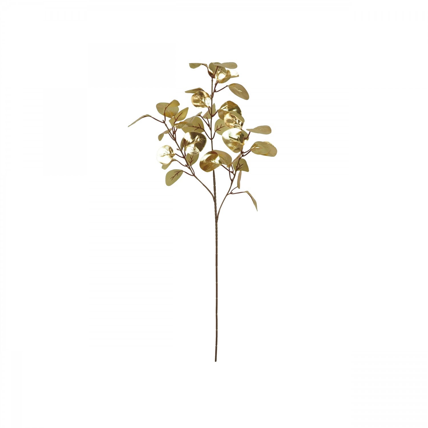 Tige d'eucalyptus artificielle dorée 70cm lot de 3