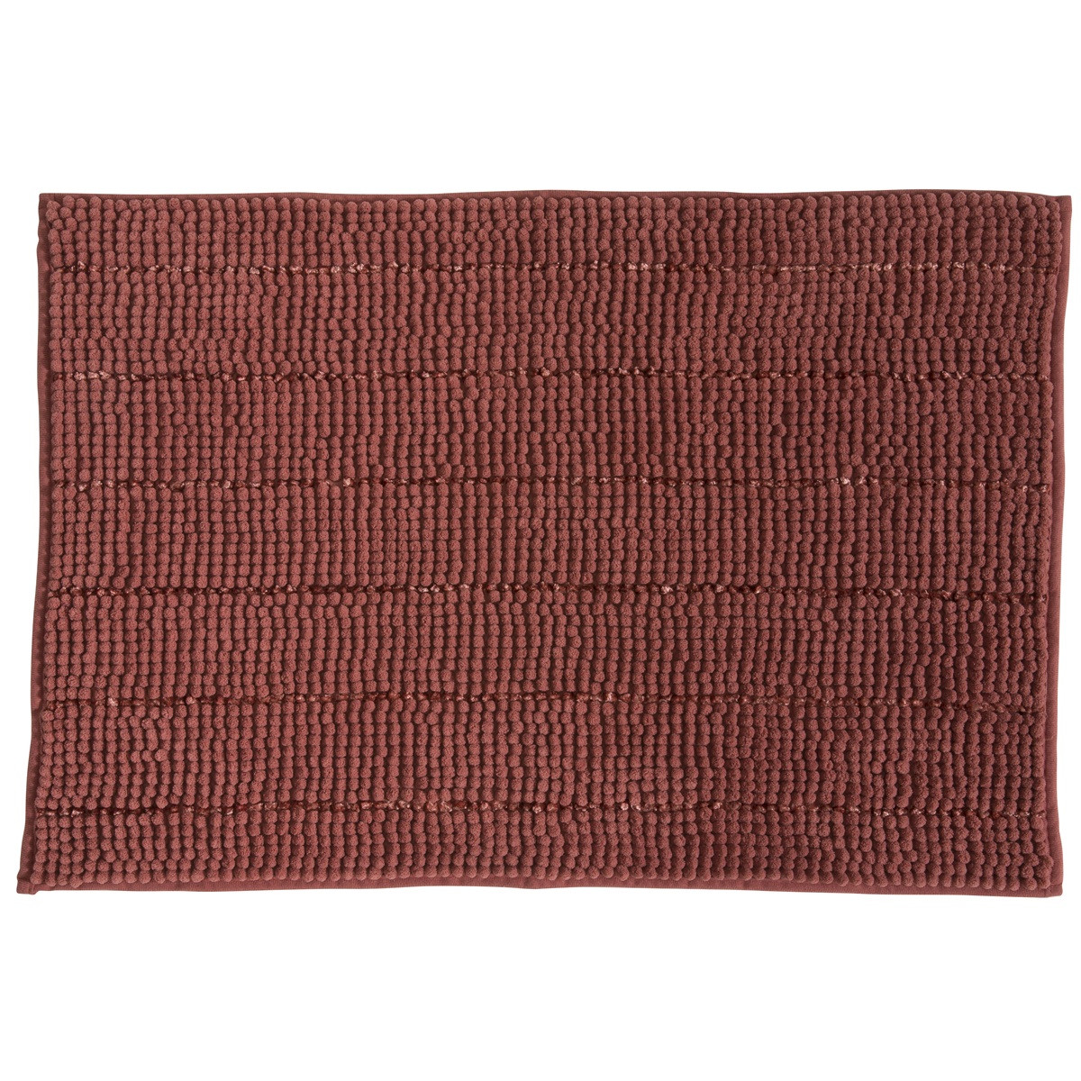 tapis de bain en polyester uni rose 50x70cm