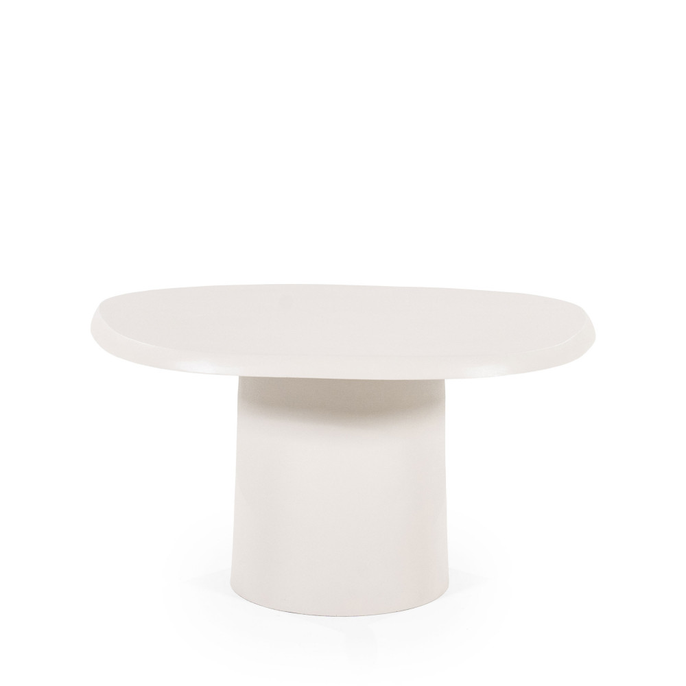 Table basse en aluminium 57x71cm – Blanc ivoire