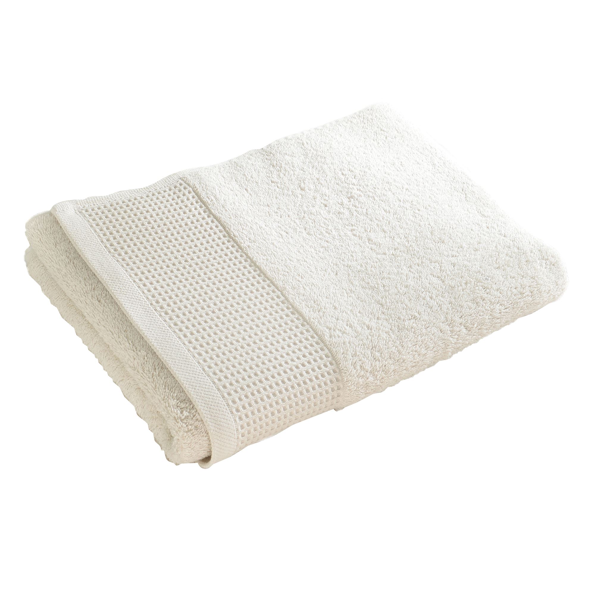 serviette de toilette 50x90 blanc craie en coton 500 g/m²