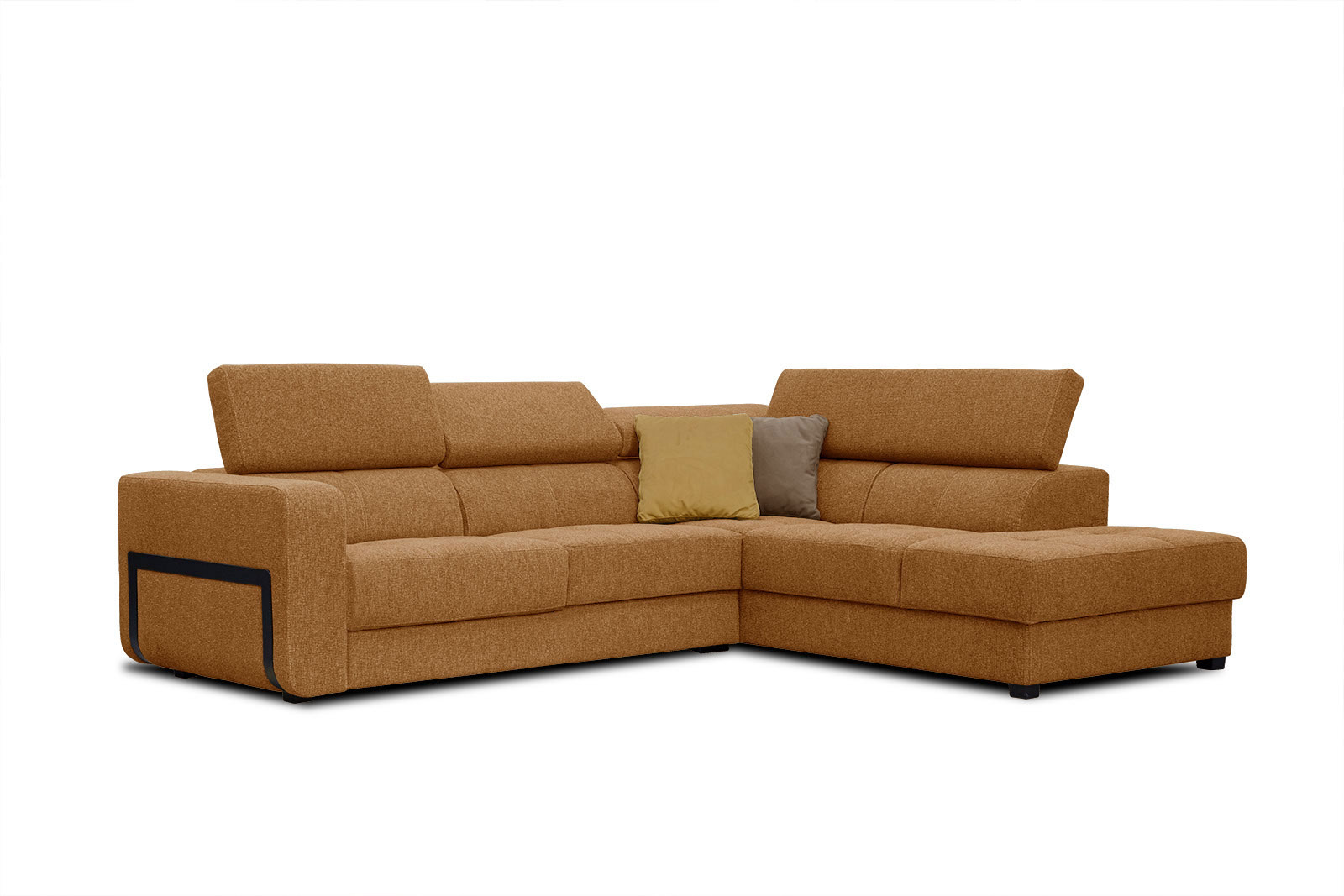 Canapé d'angle 5 places Orange Tissu Contemporain Confort Promotion