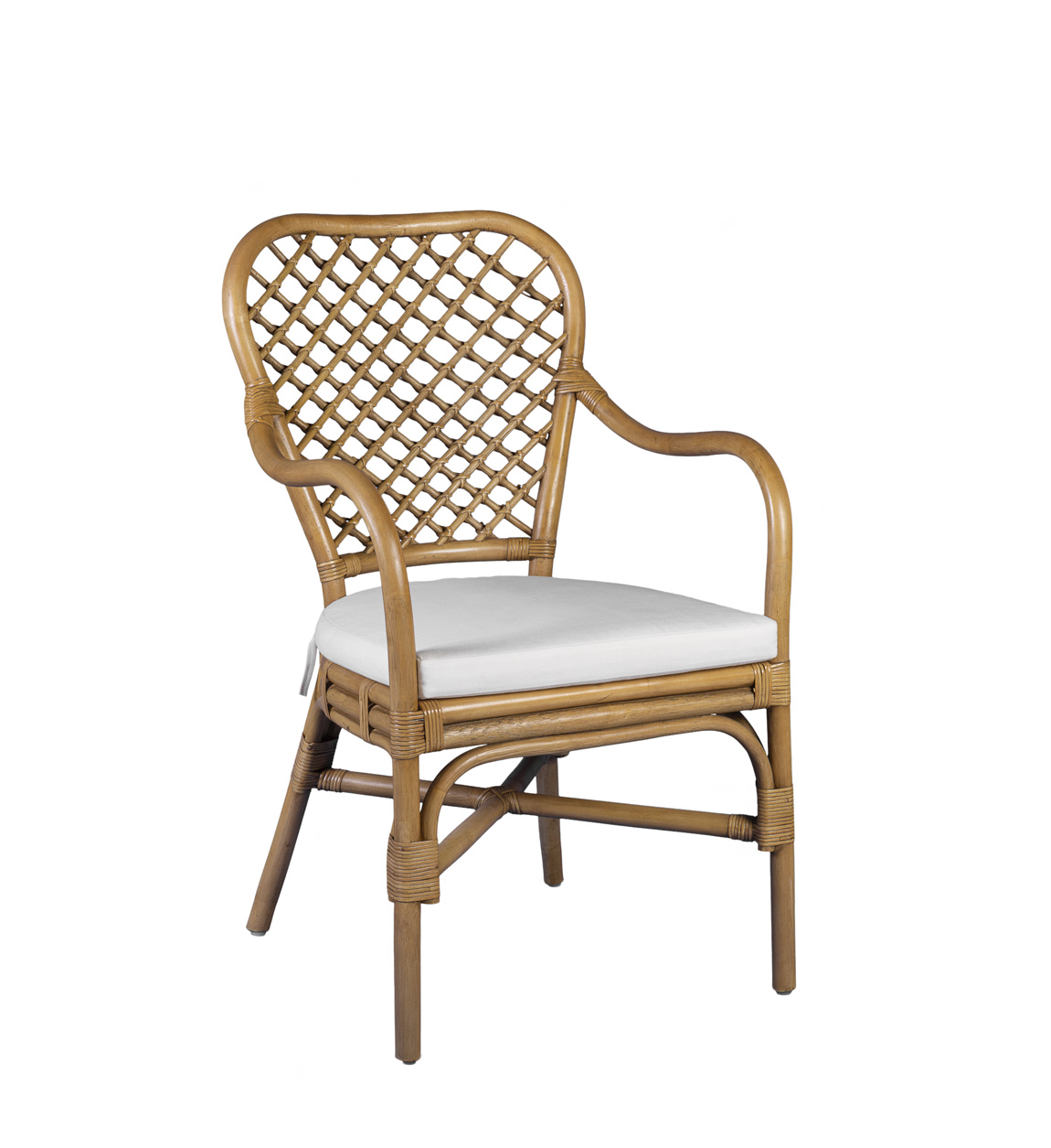 set 2 fauteuils en rotin beige avec coussin