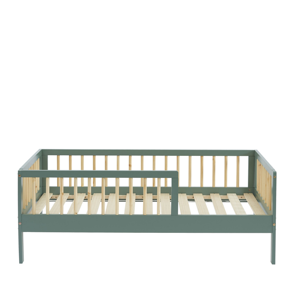 cadre de lit pour enfant en bois massif 70x140cm vert