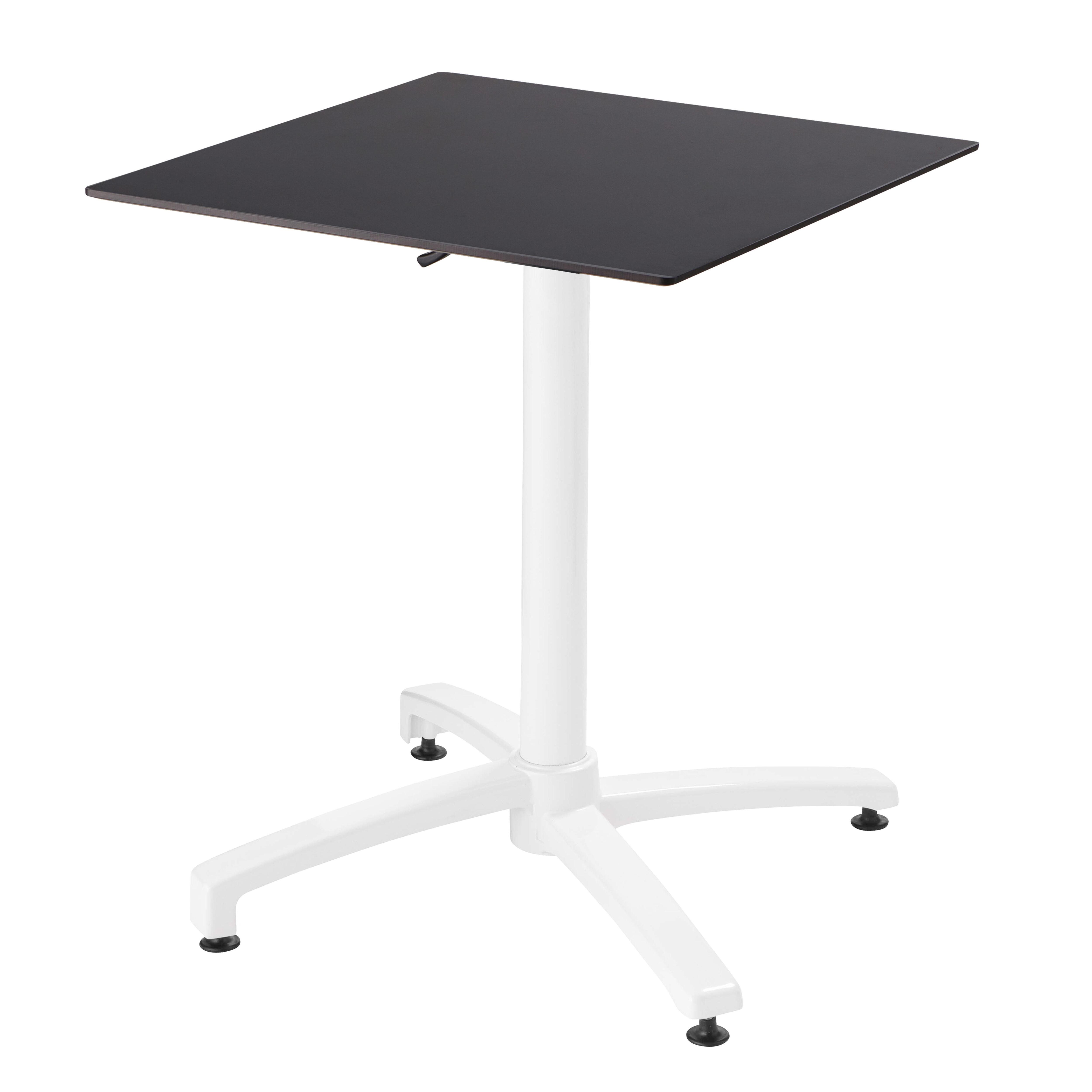 Table de terrasse 60 x 60 cm inclinable stratifié noir