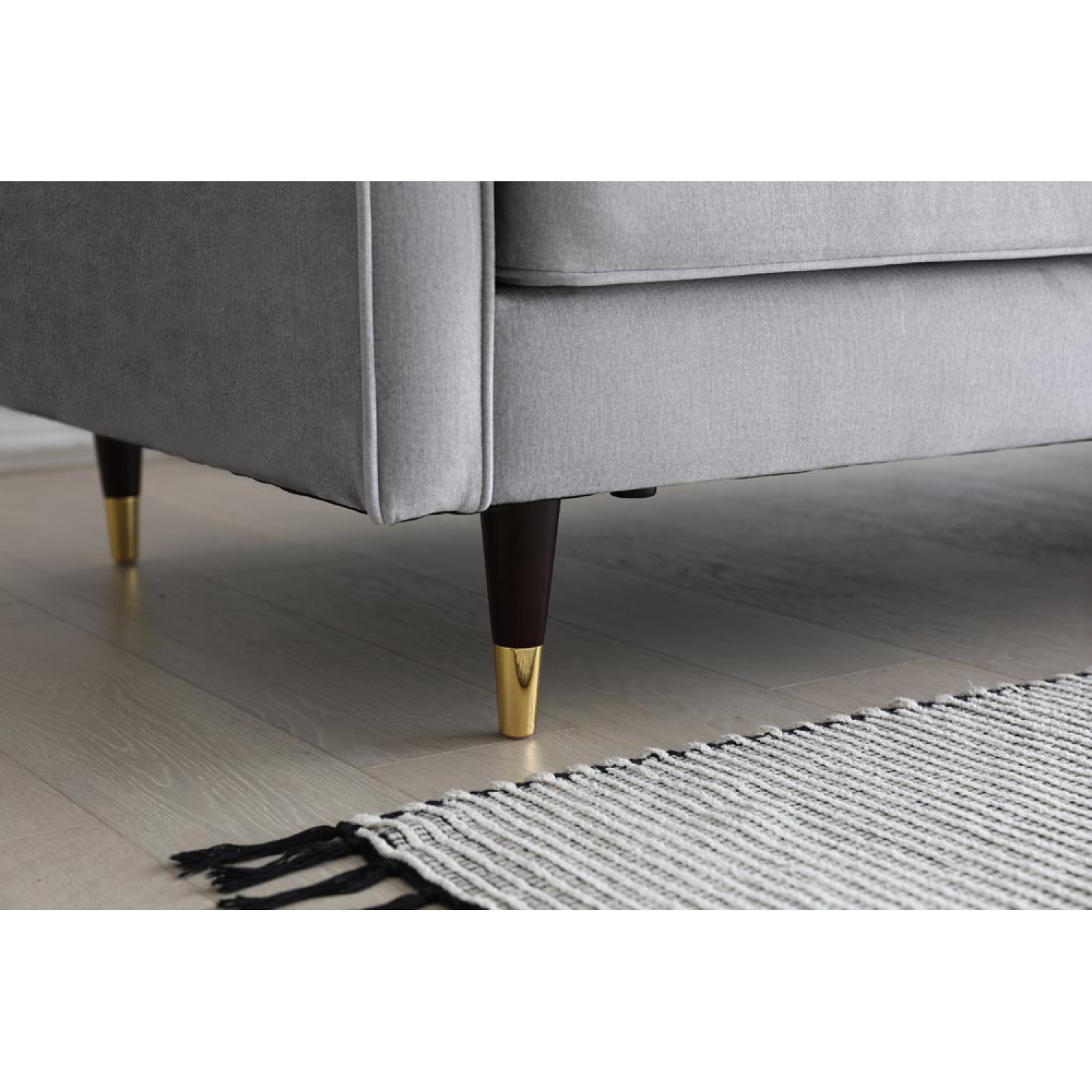 nalha - Canapé velours Gris - Vue supplémentaire 2