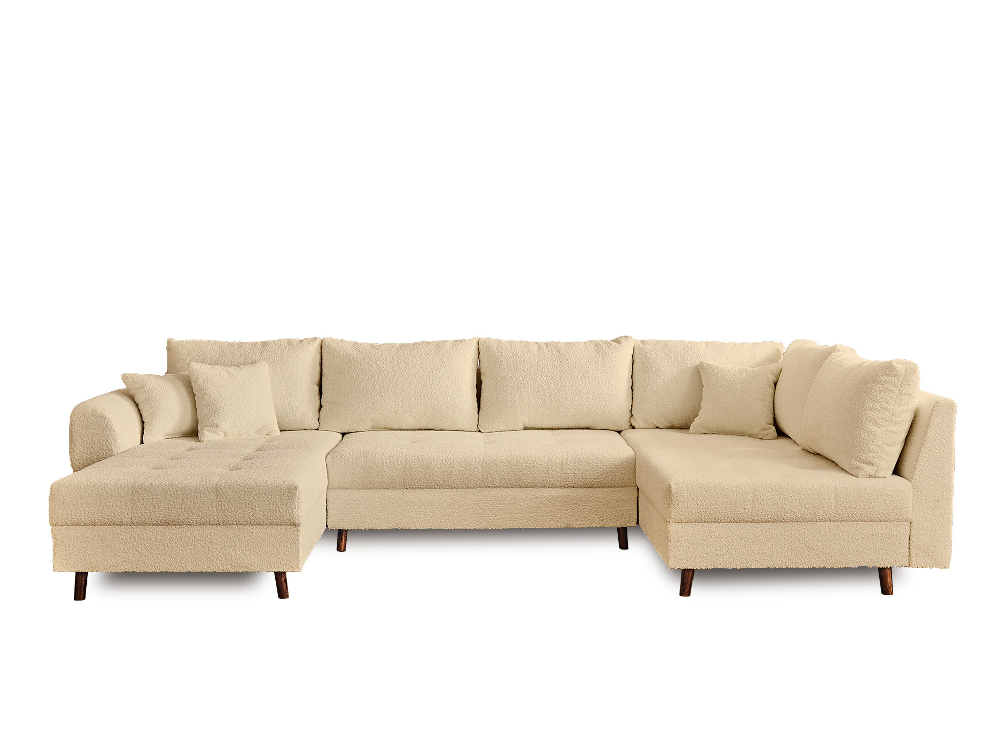 Canapé d'angle 7 places Beige Tissu Design Confort