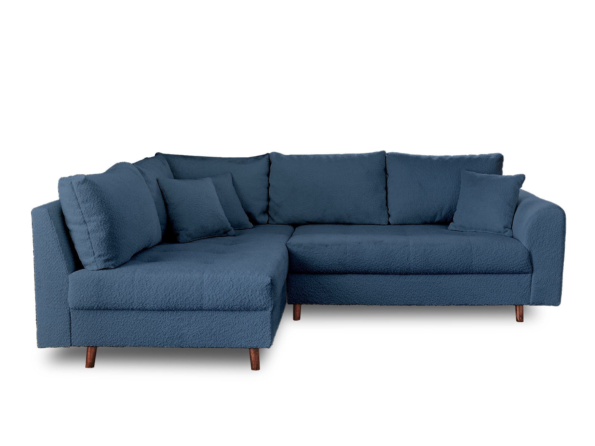 Canapé d'angle 7 places Bleu Tissu Design Confort Promotion