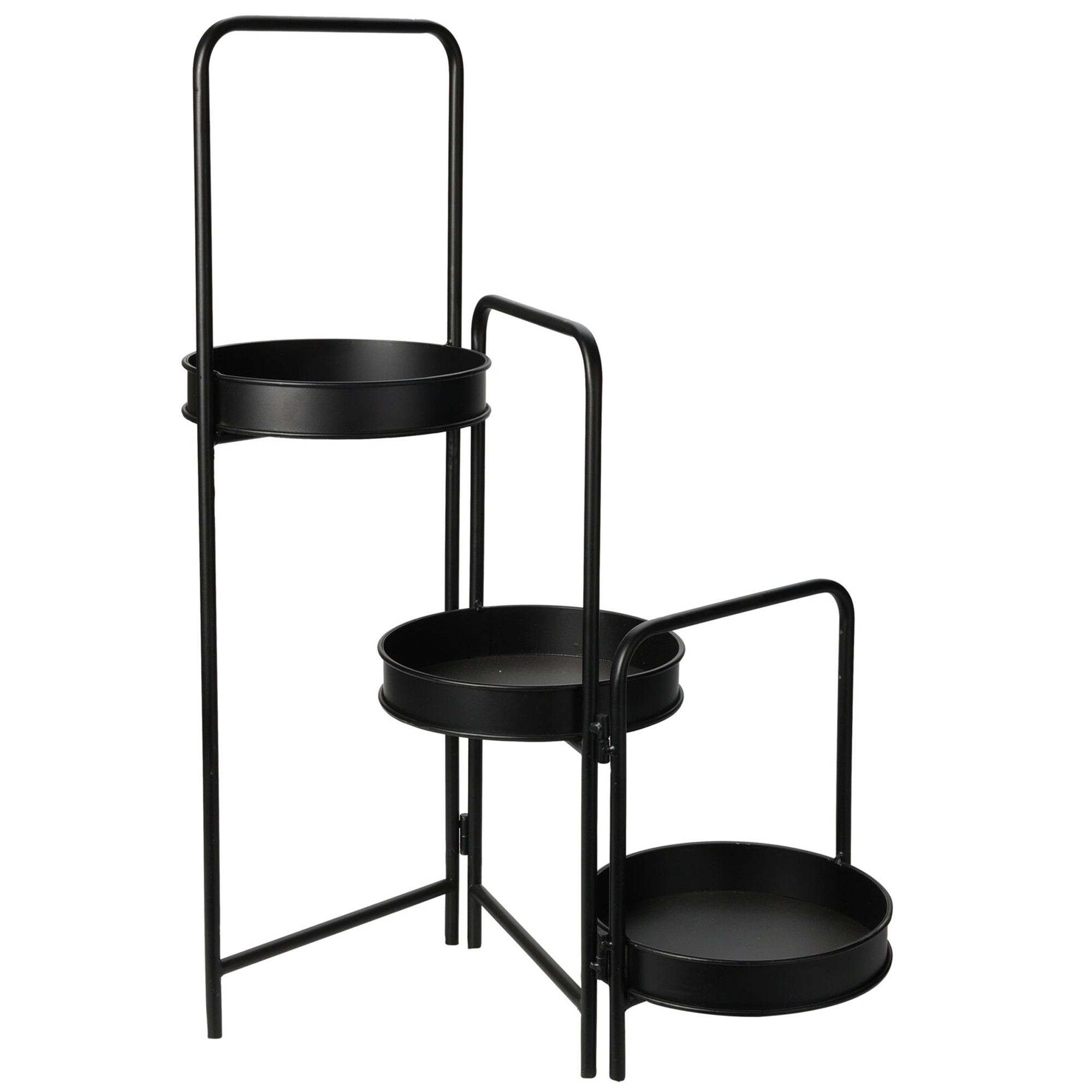 Support pot plante triple articulé métal noir