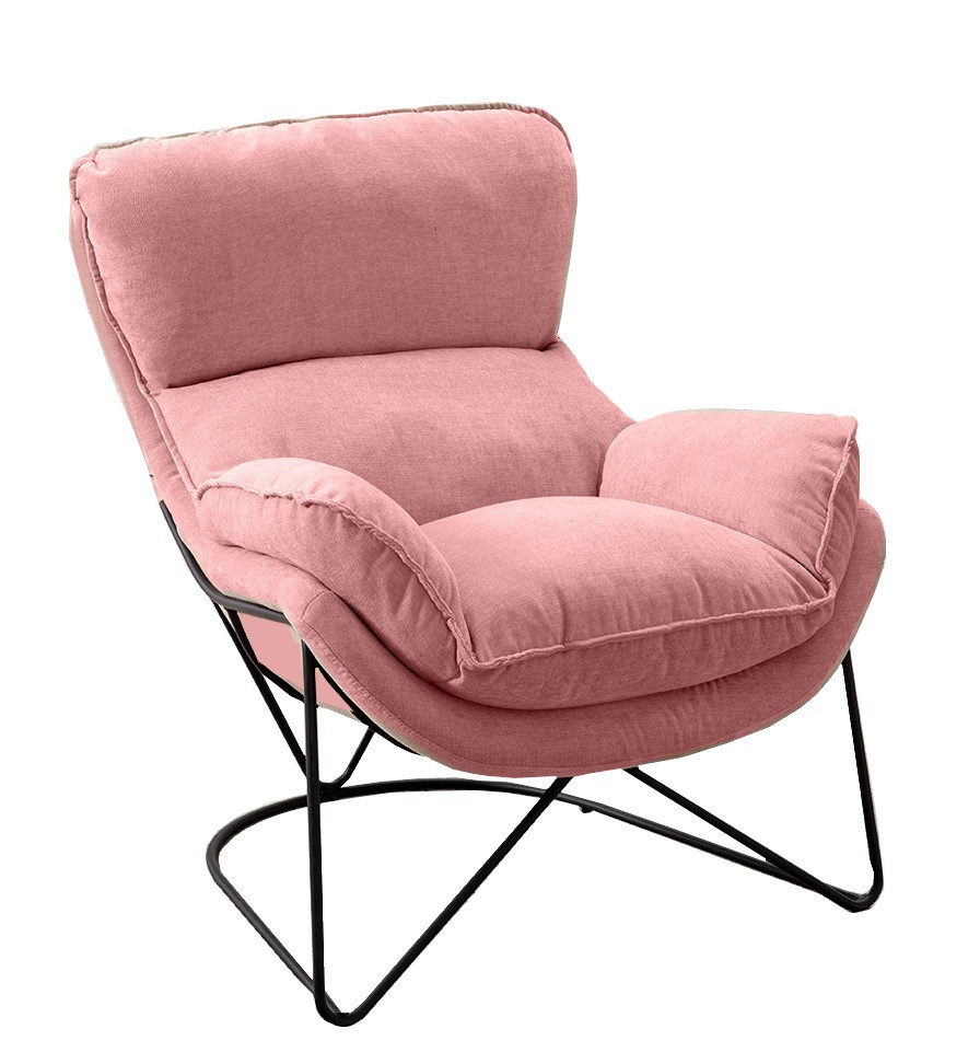fauteuil en velours rose