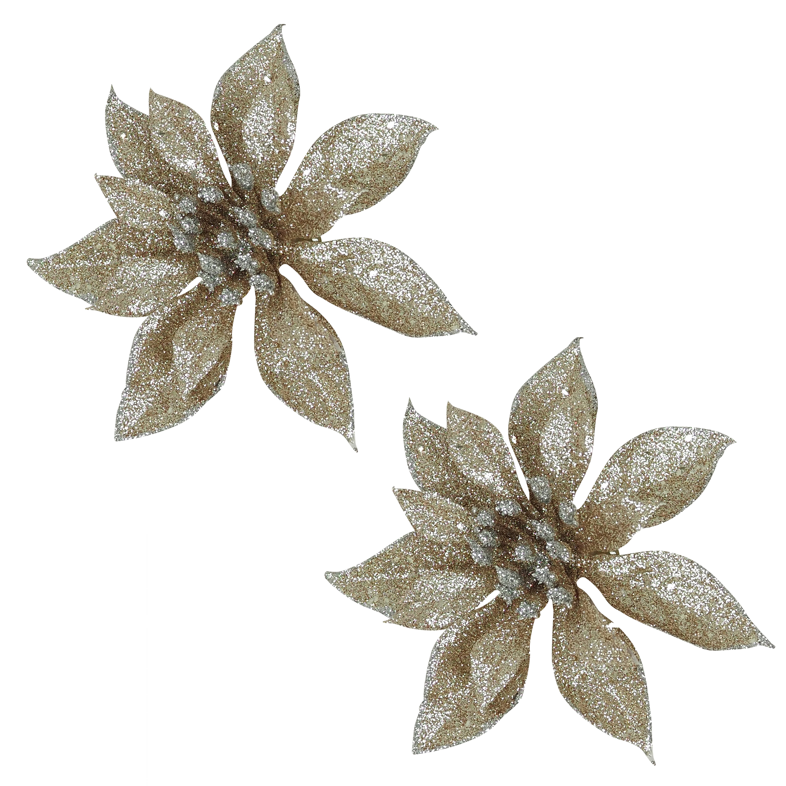 poinsettia fleurs artificiel clip 14cm lot de 2