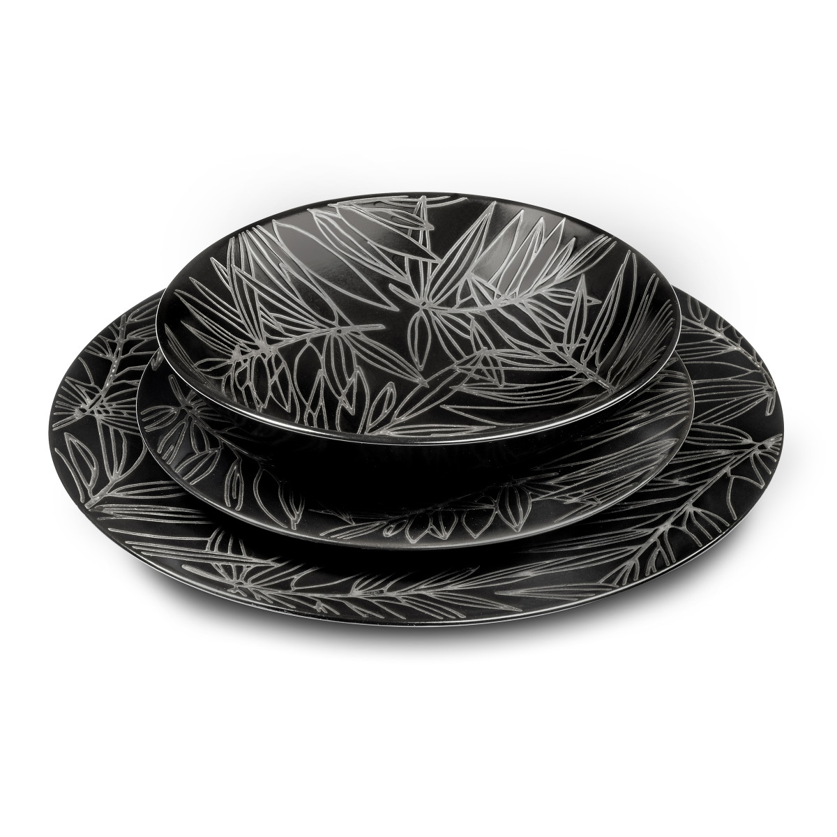 Vajilla de 18 piezas gres negro