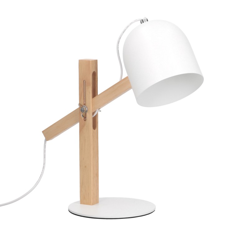 lampe de bureau led articulée en bois naturel 35x11x15