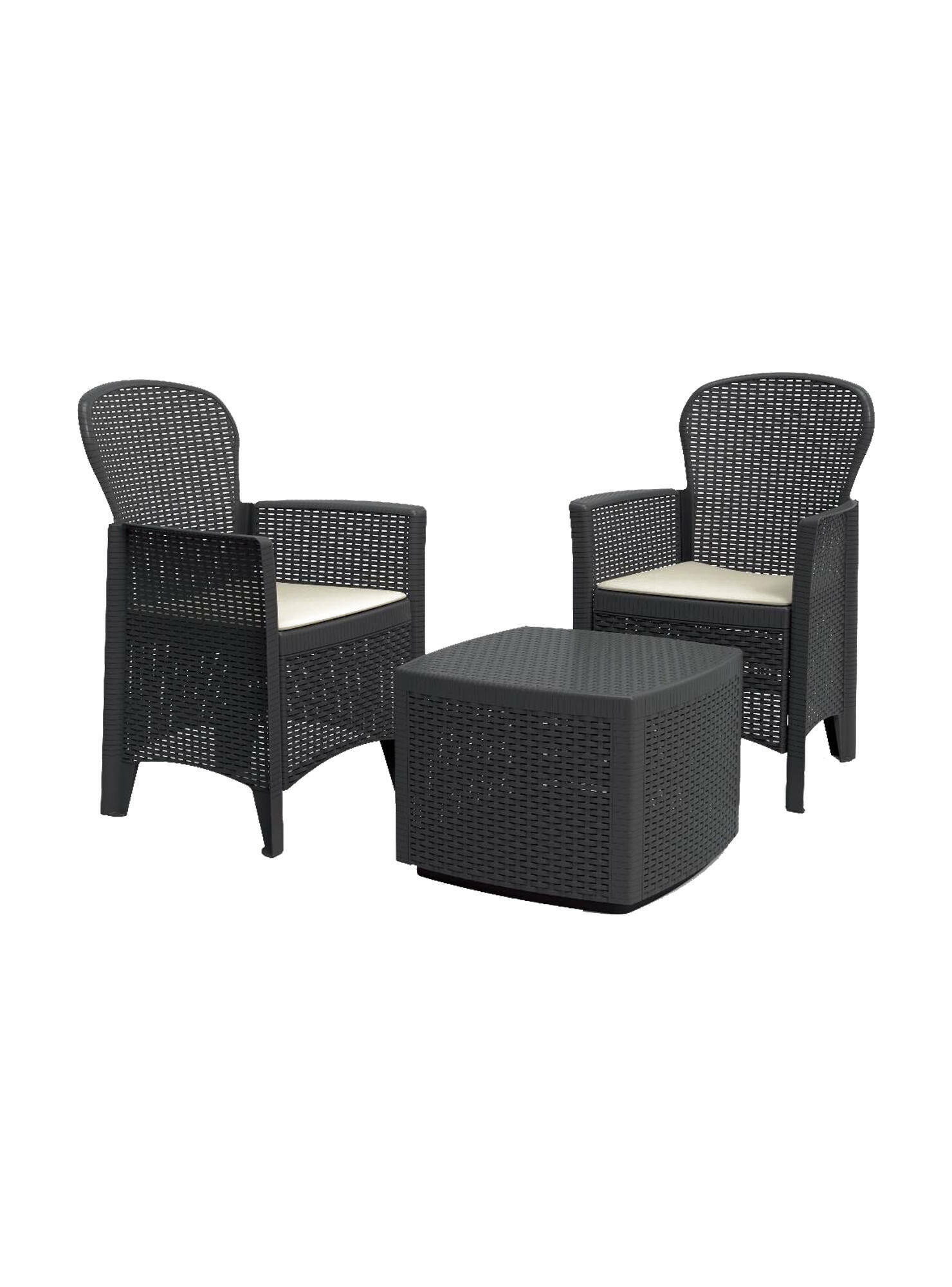 Set salon d’extérieur anthracite 58x60 cm