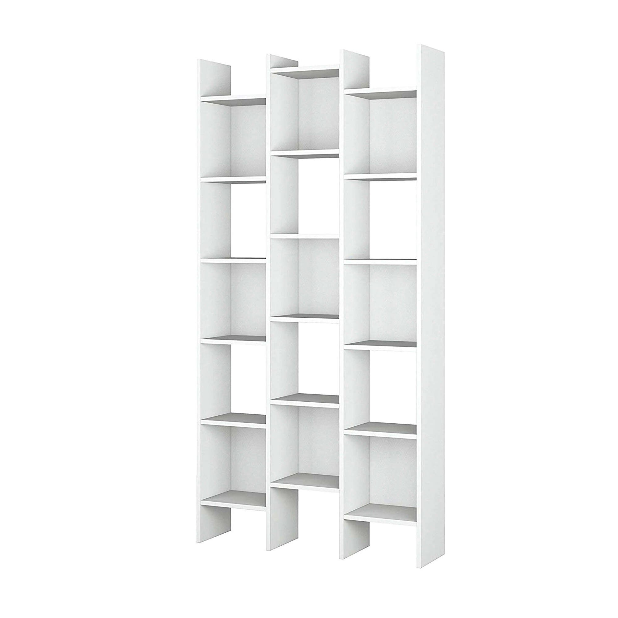 Bibliothèque effet bois blanc 96×29 cm