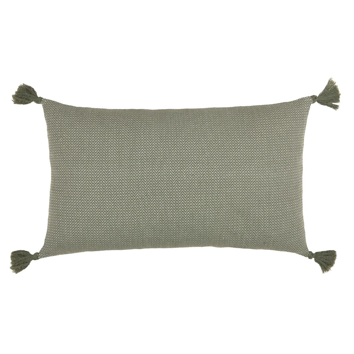 Housse de coussin rectangle coton  60x40 vert olive