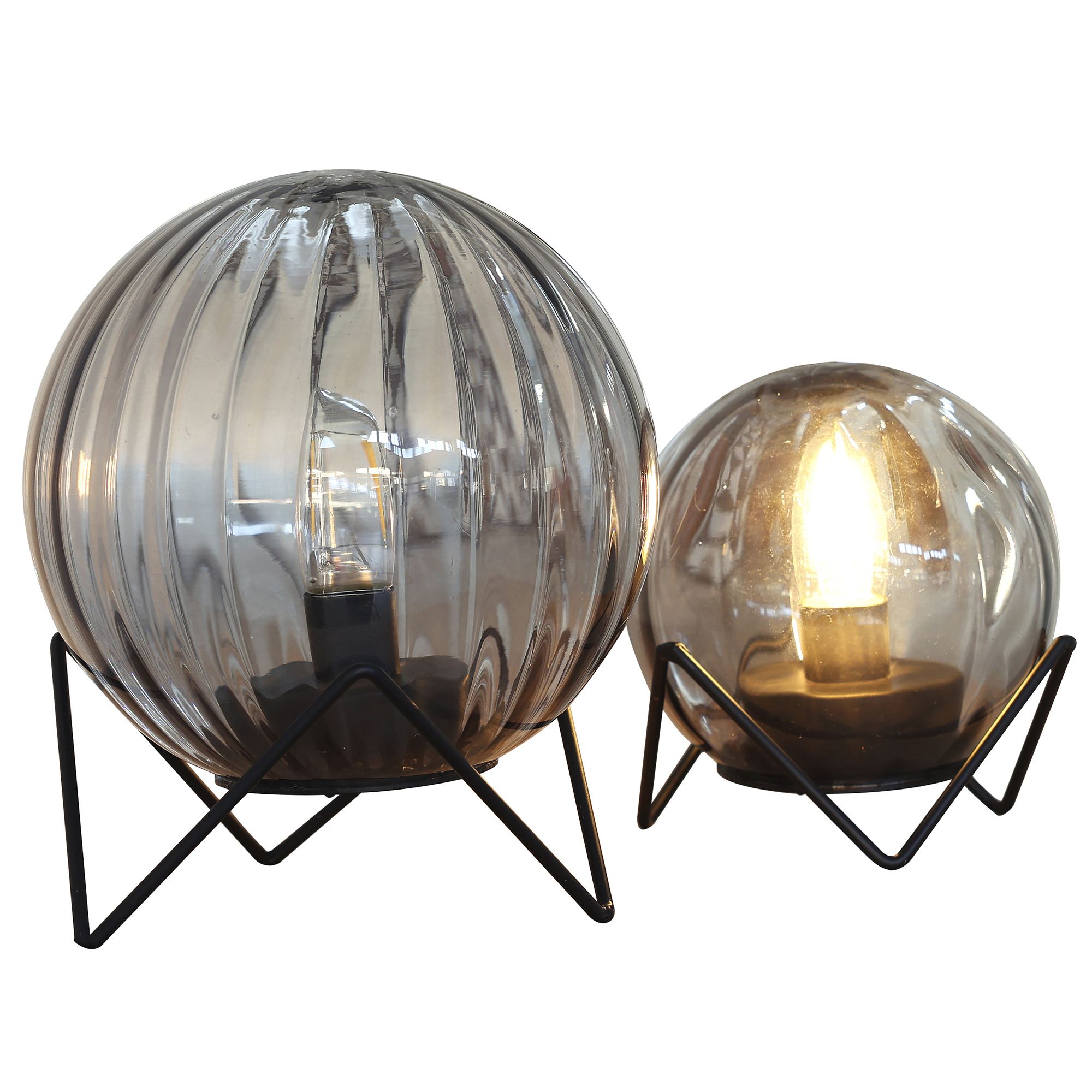 Lampe à poser noir en verre