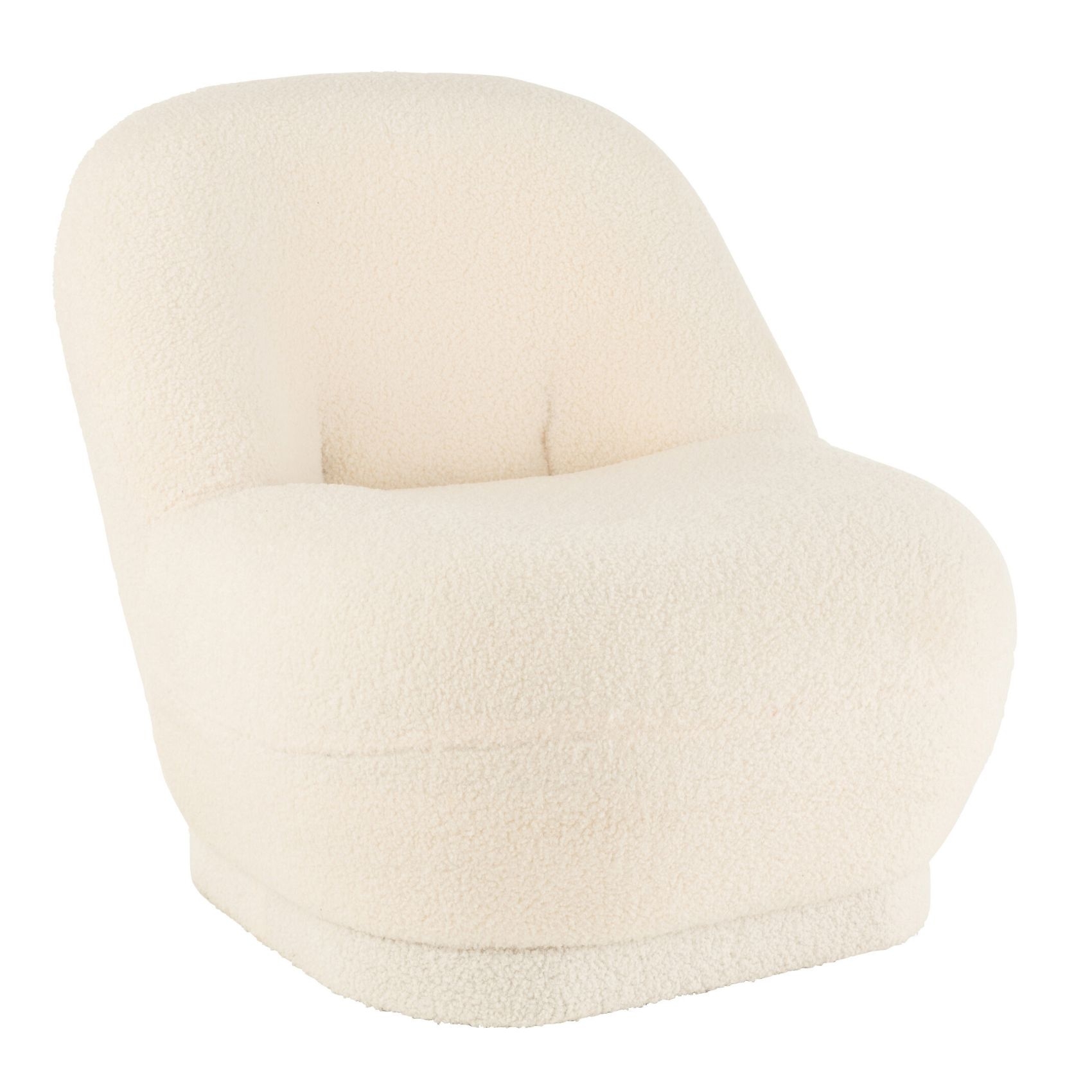 Petit fauteuil en tissu bouclé blanc
