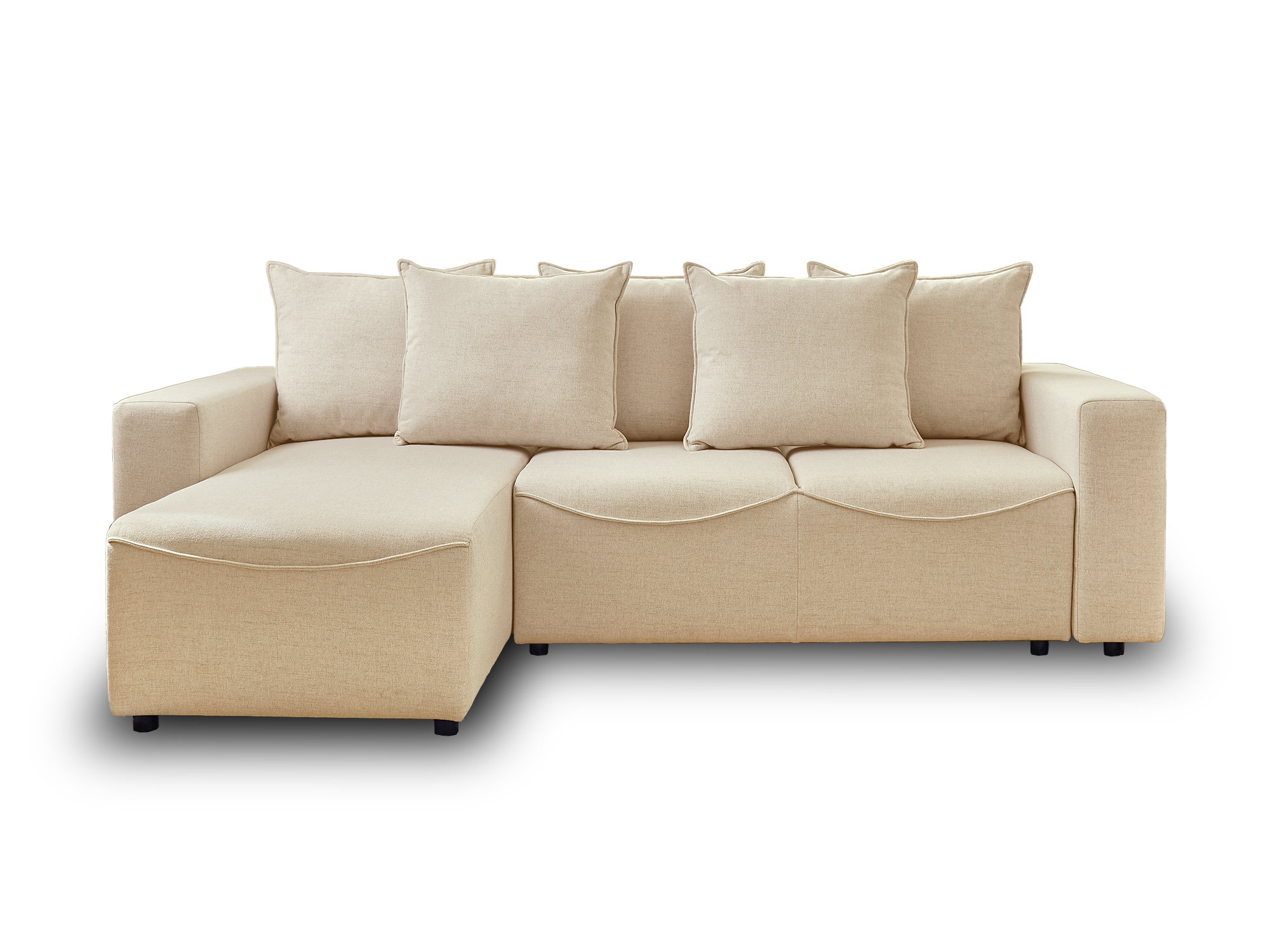 Canapé d'angle 4 places Beige Tissu Design Confort Promotion