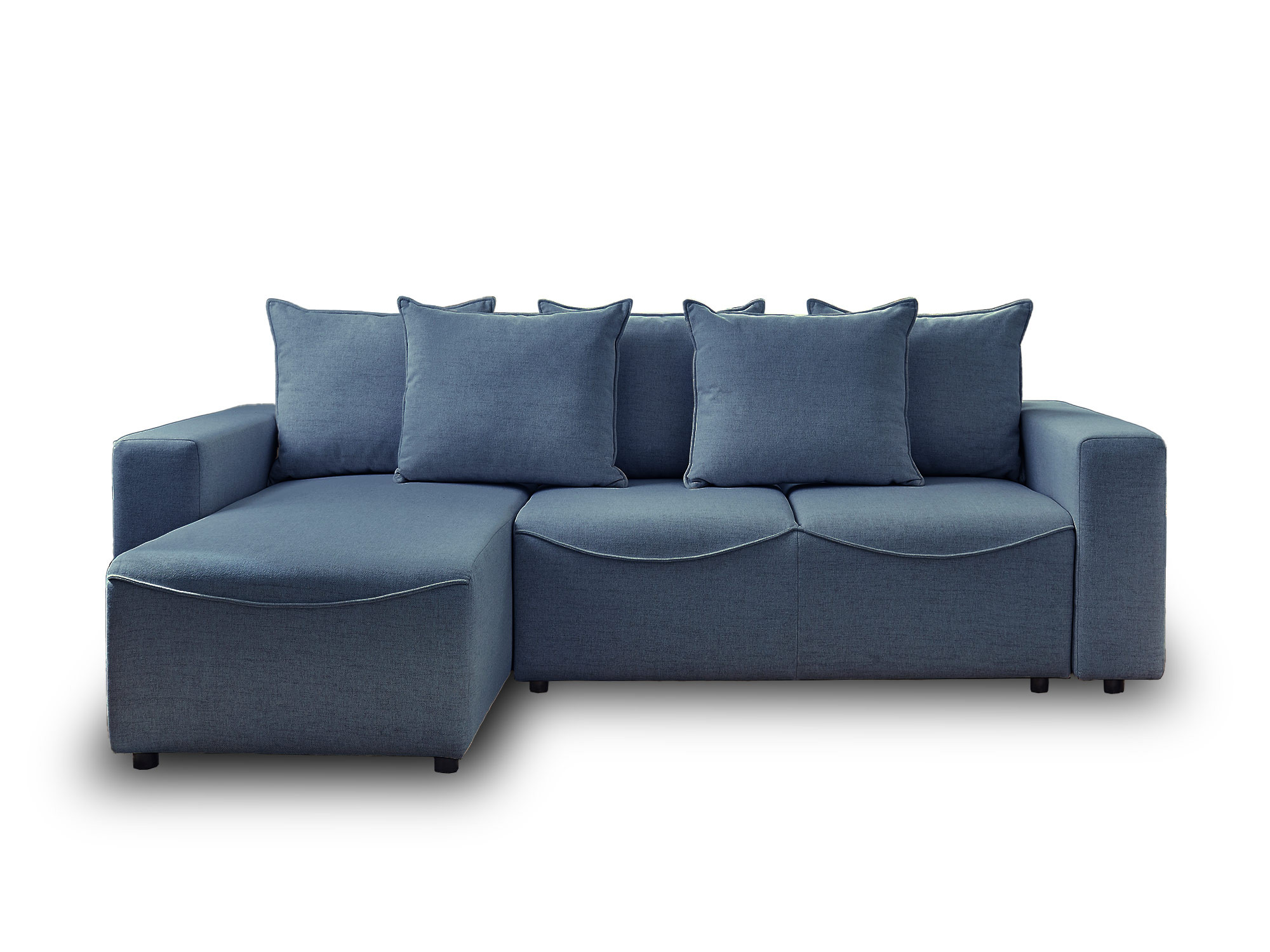 Canapé d'angle 4 places Bleu Tissu Design Confort Promotion