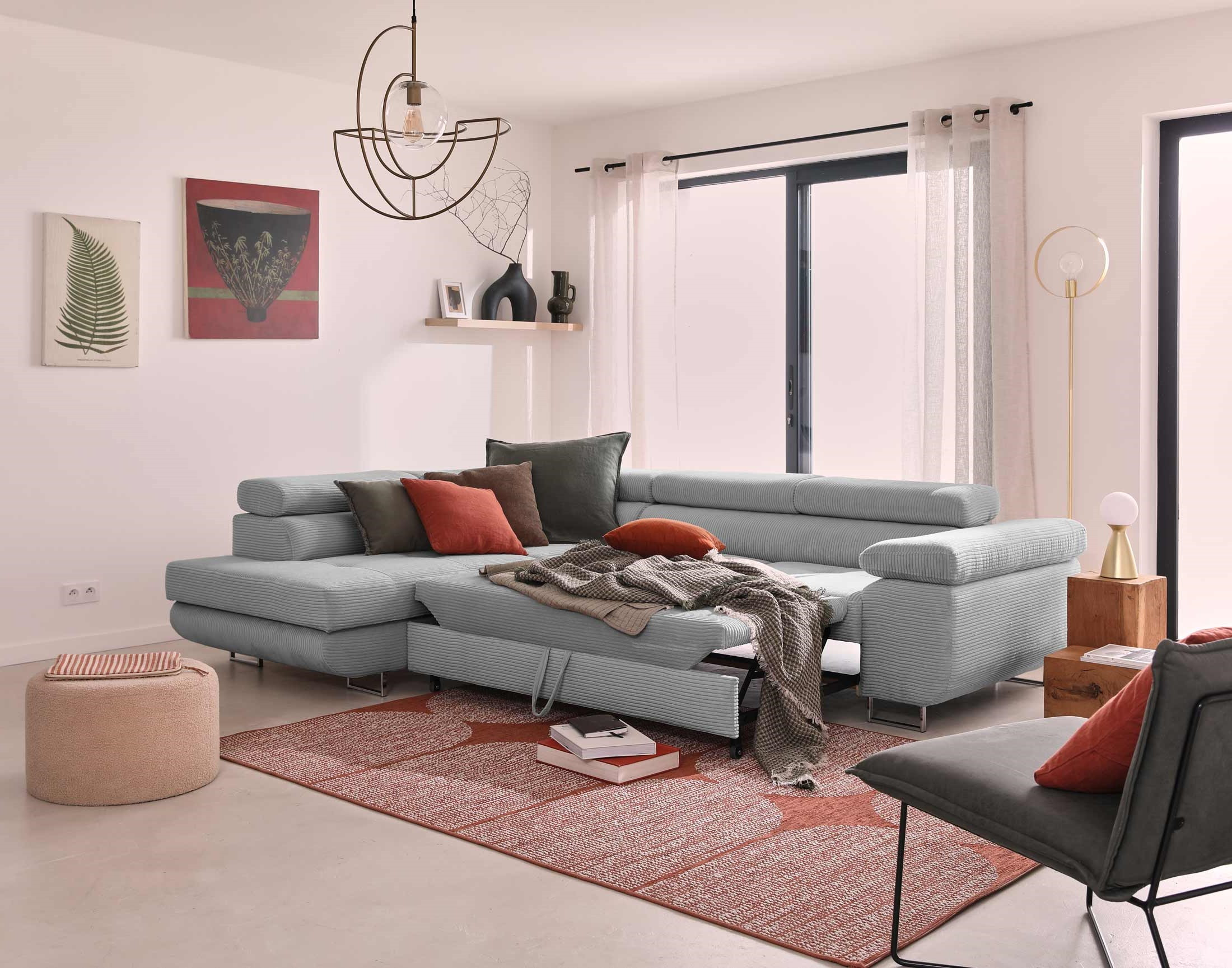 zaria - Canapé relax convertible Gris - Vue supplémentaire 2