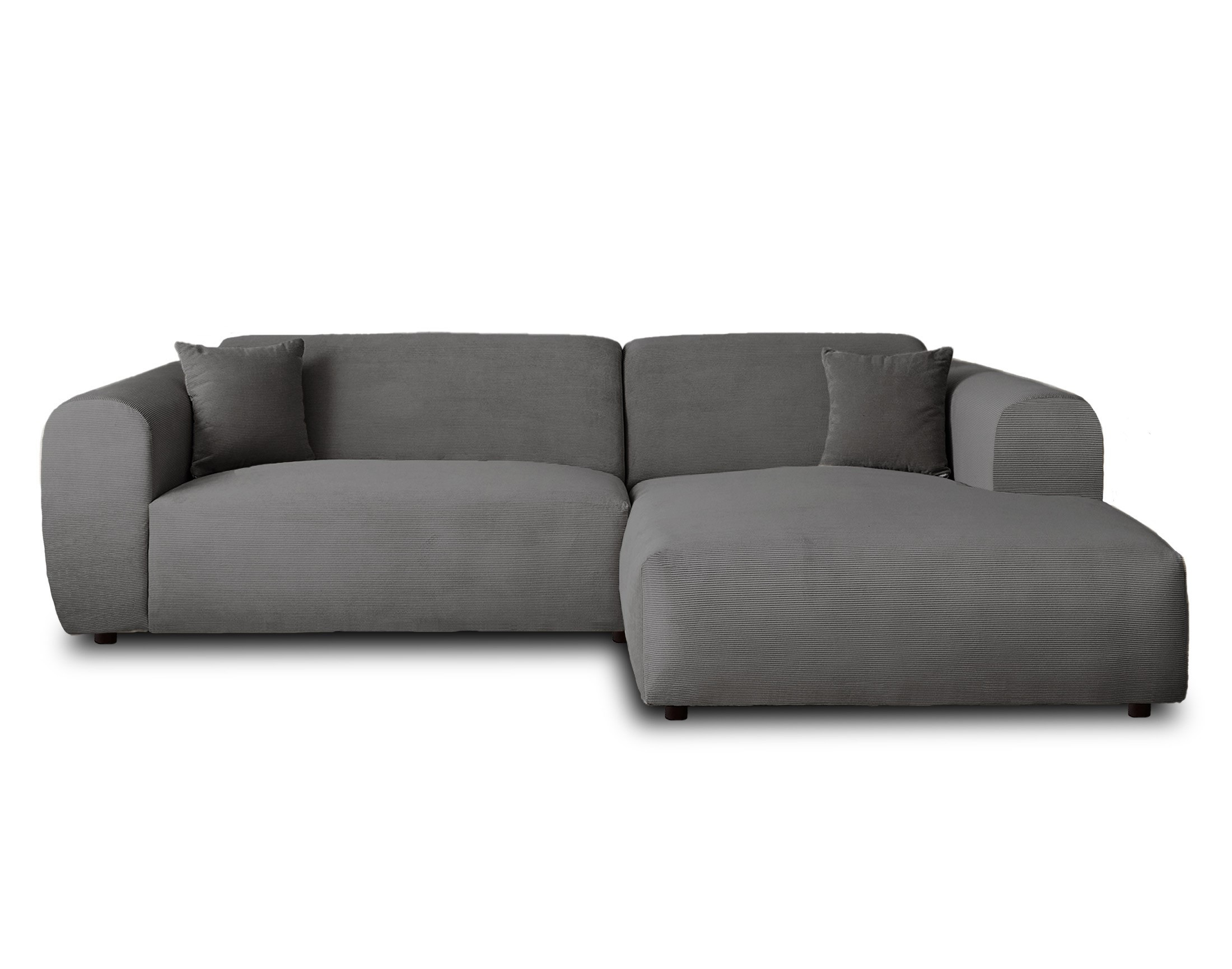 Canapé d'angle 4 places Gris Velours Design Confort Promotion