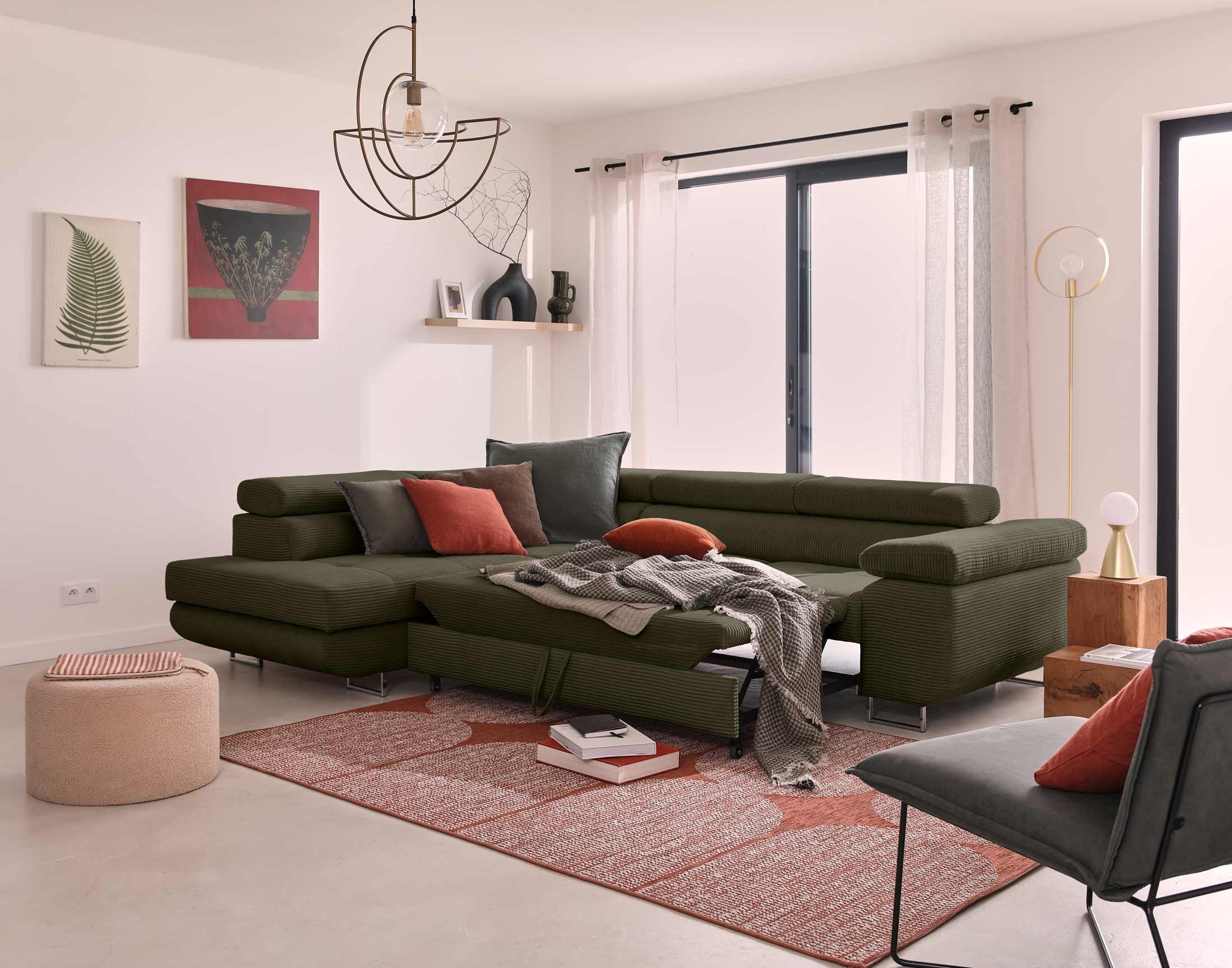 zaria - Canapé relax convertible Vert - Vue supplémentaire 2