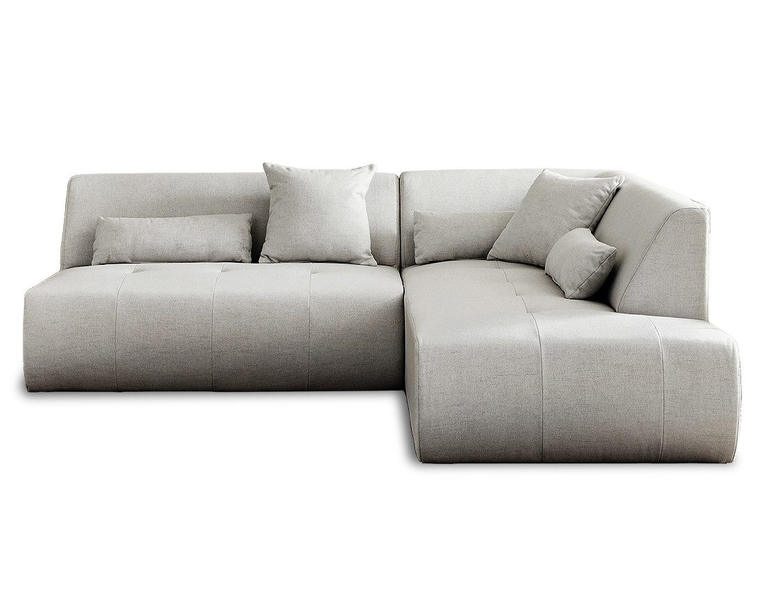 Canapé d'angle 5 places Gris Tissu Design Confort