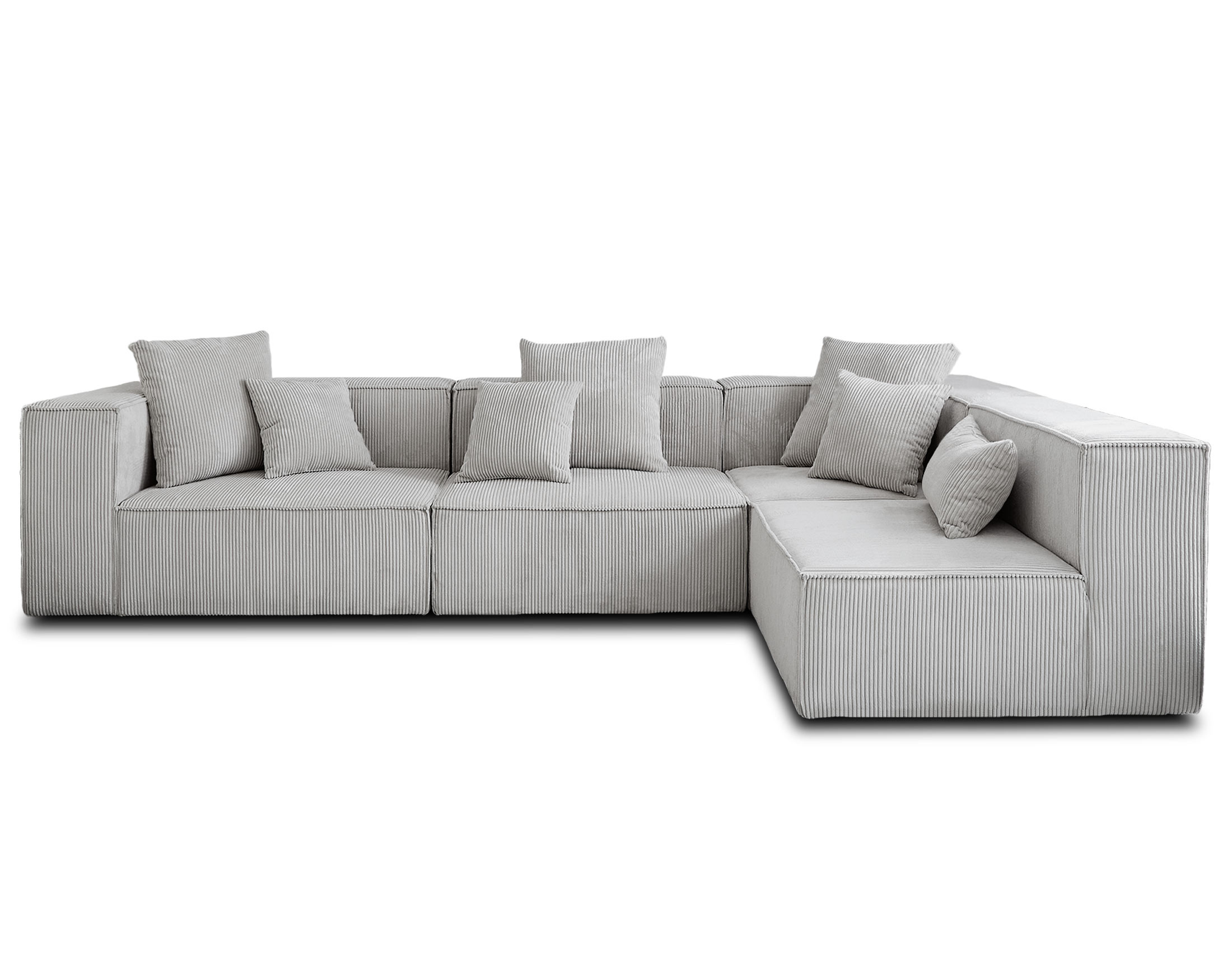 Canapé d'angle 5 places Gris Velours Design Confort