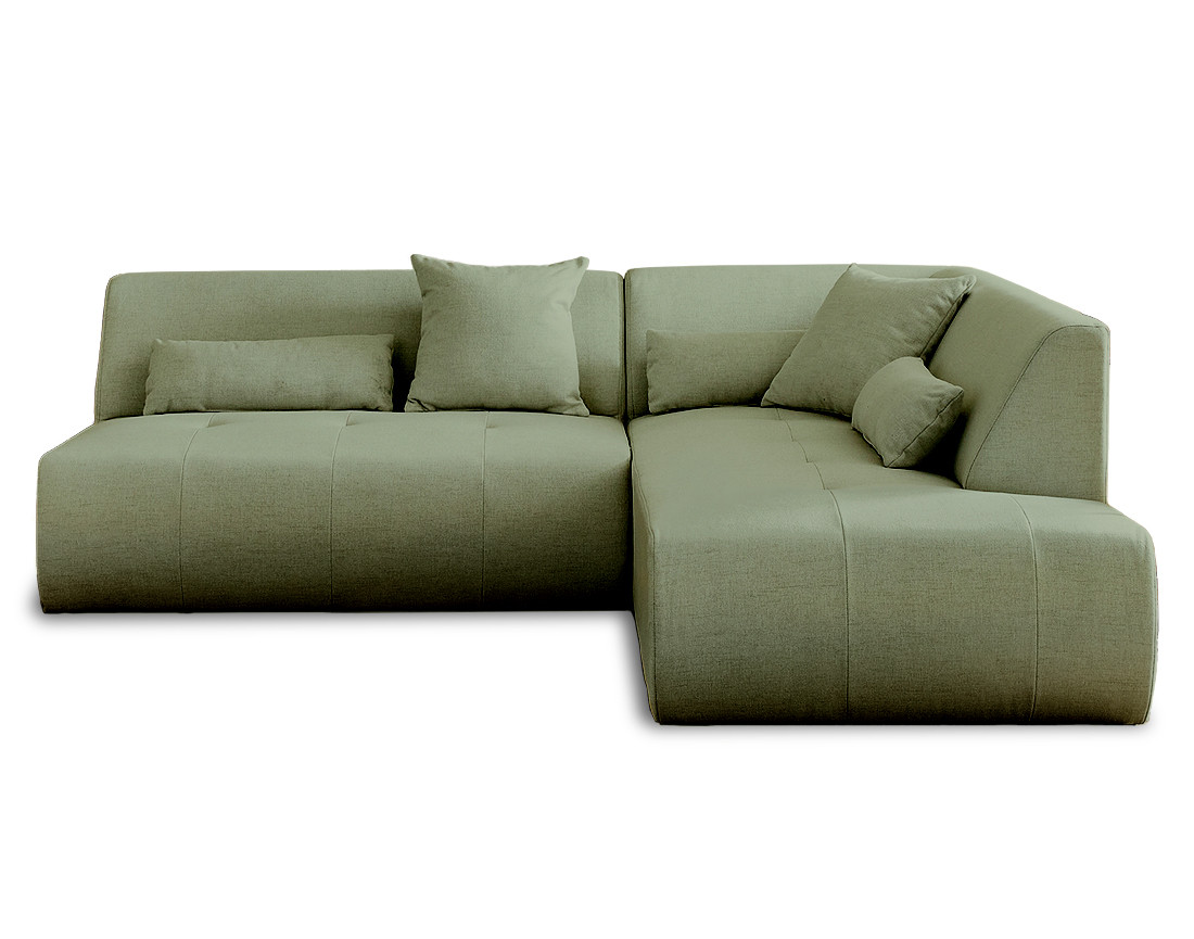 Canapé d'angle 5 places Tissu Design Confort Vert
