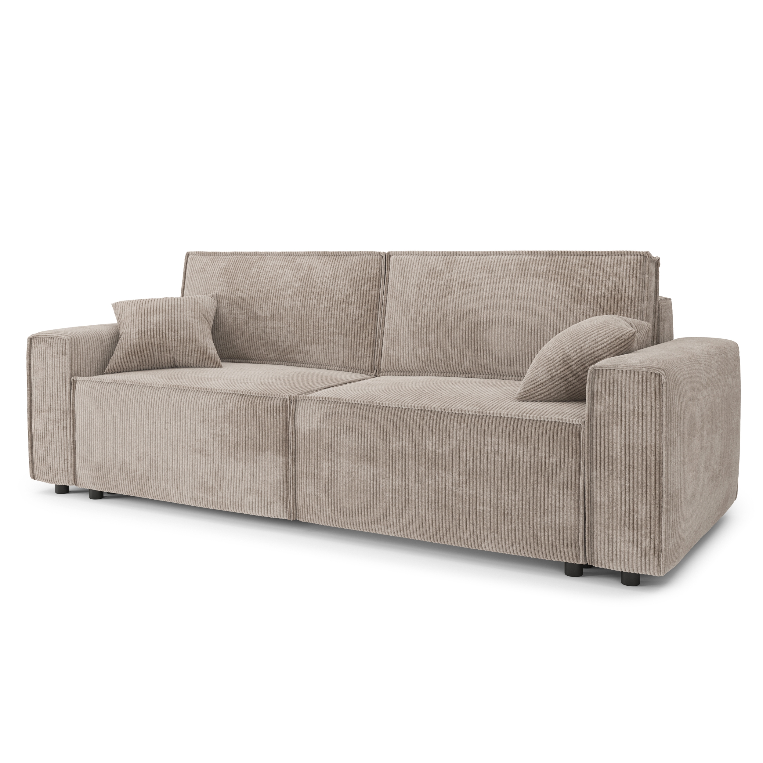 durif - Canapé convertible velours côtelé Beige - Vue supplémentaire 2
