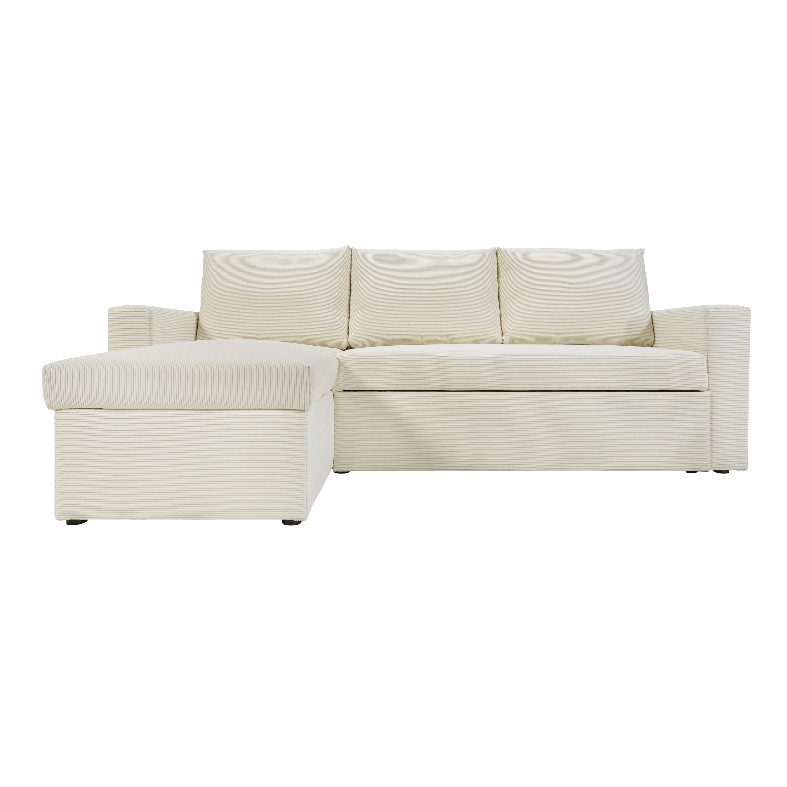 Canapé d'angle 4 places Beige Velours Design Confort Promotion