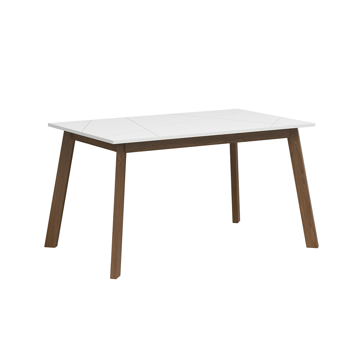 Table à manger extensible 4 à 6 places stratifiés blanc et bois