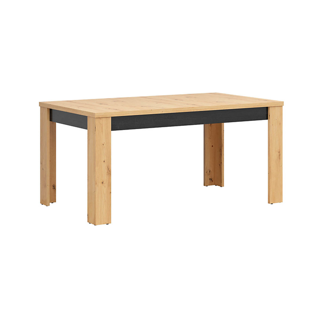 Table à manger extensible 4 à 6 places stratifiés beige noir