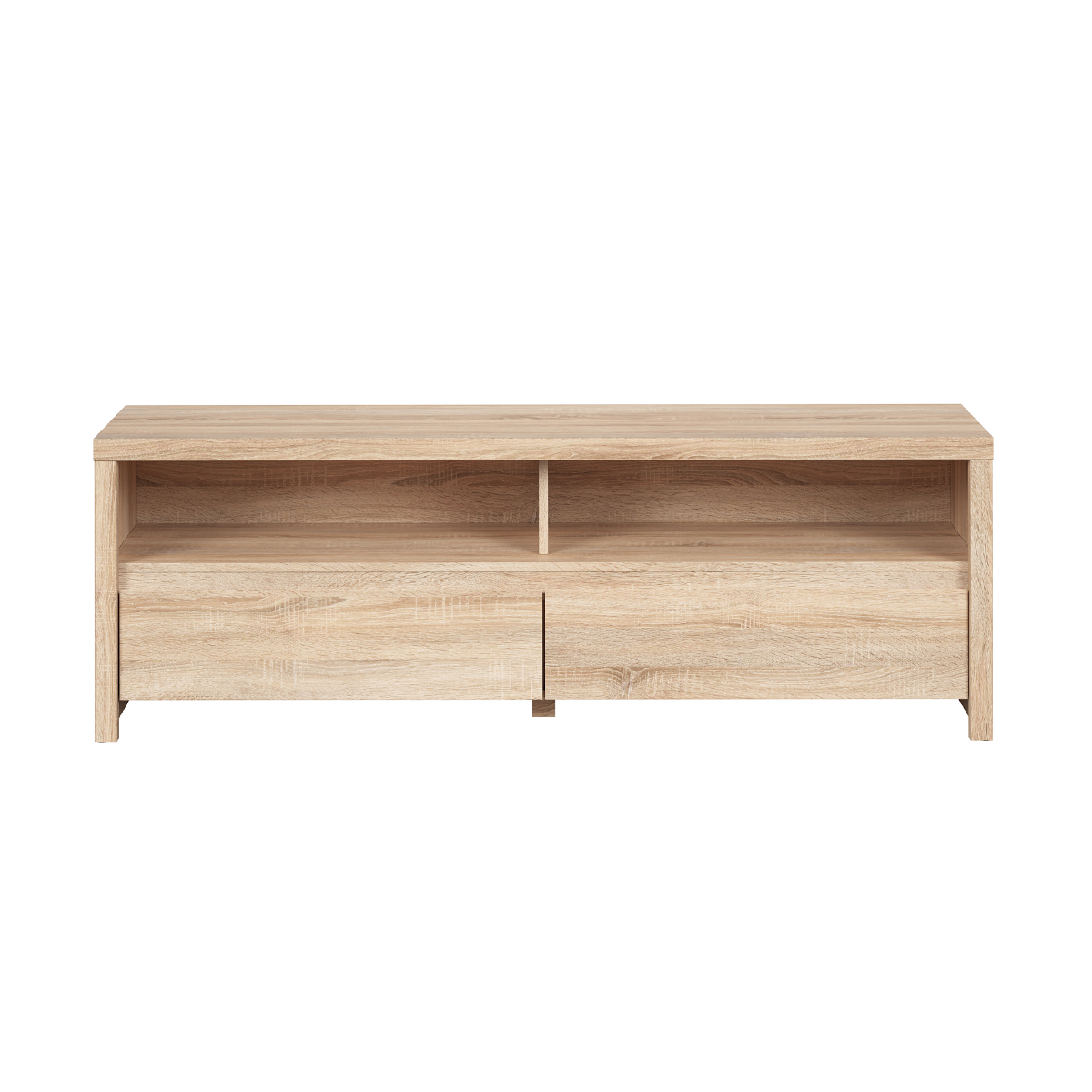Meuble TV 2 tiroirs 143 cm stratifiés beige